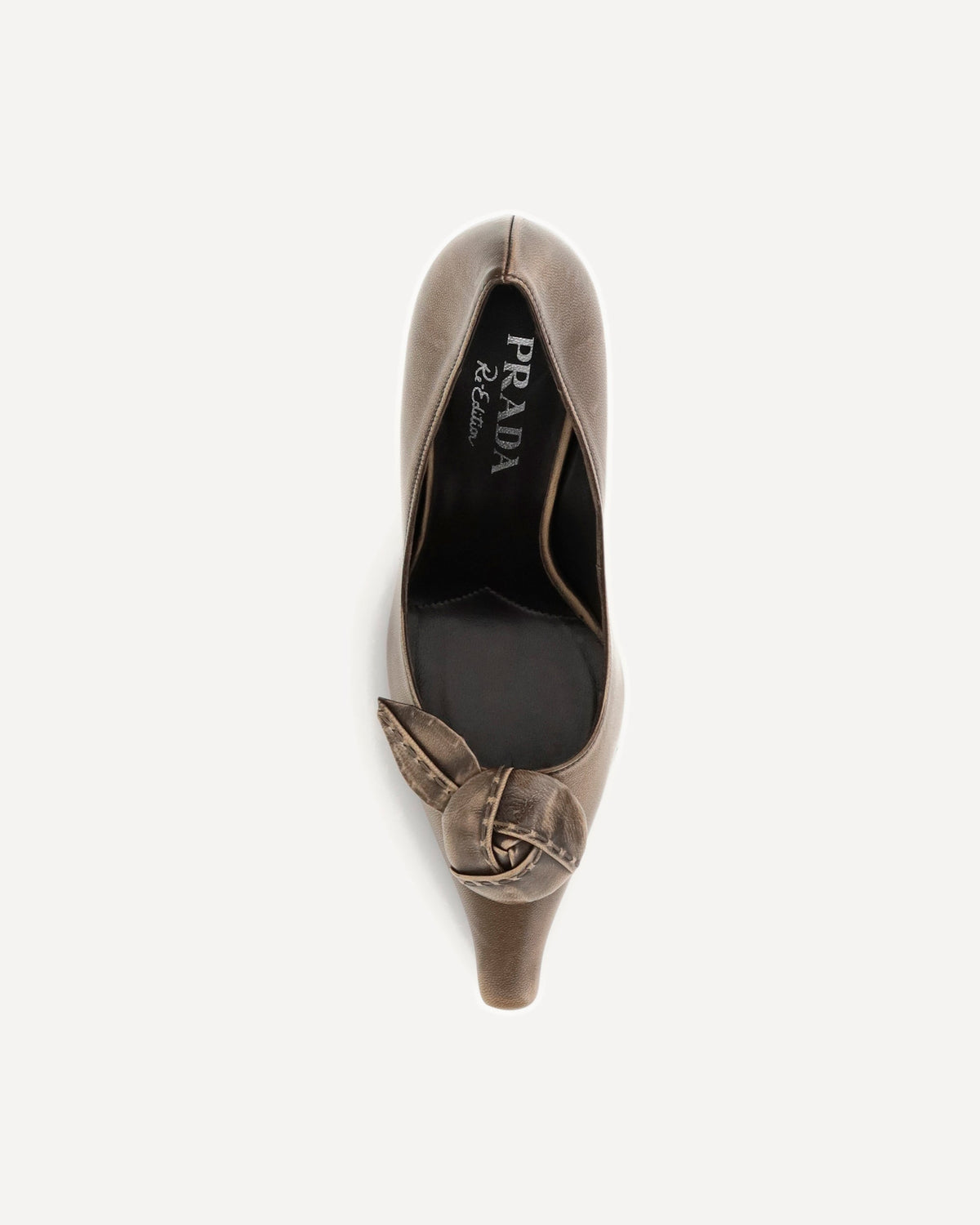 Prada Leather Pumps With Rose Appliqué