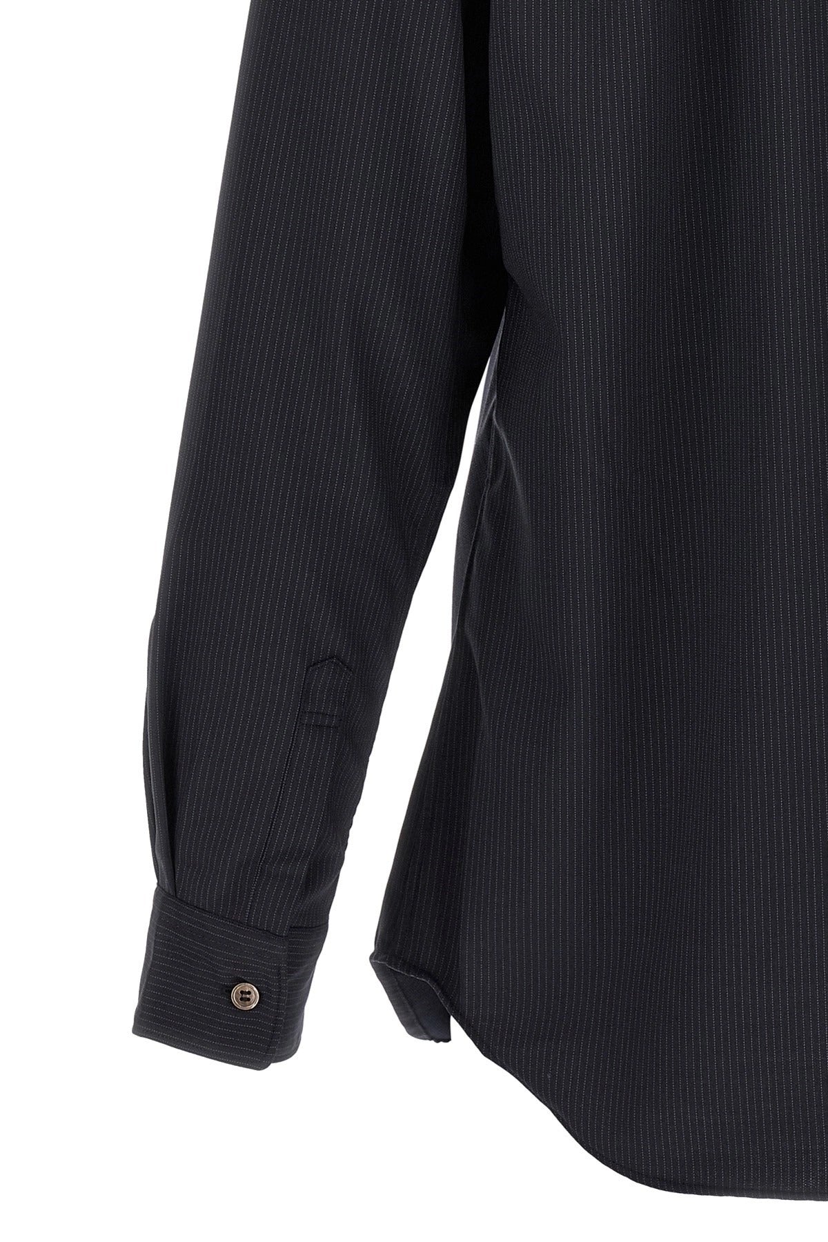 Comme Des Garçons Pinstriped Wool Shirt
