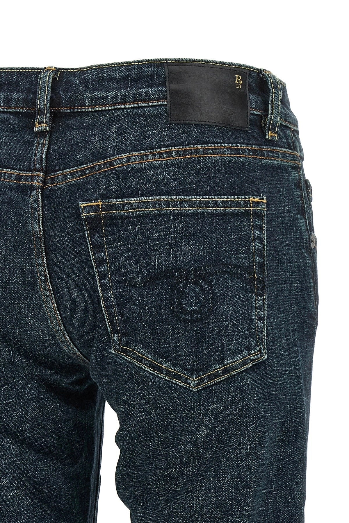 R13 Turn-Up Frayed Hem Jeans