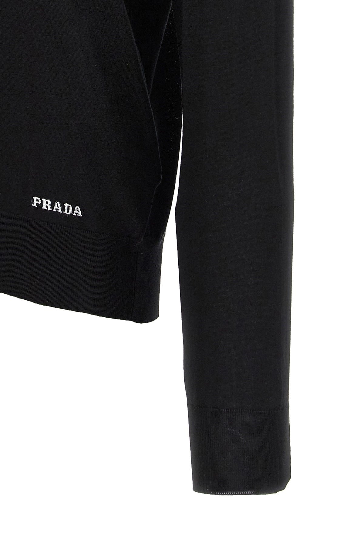 Prada Silk Logo Embroidered Sweater