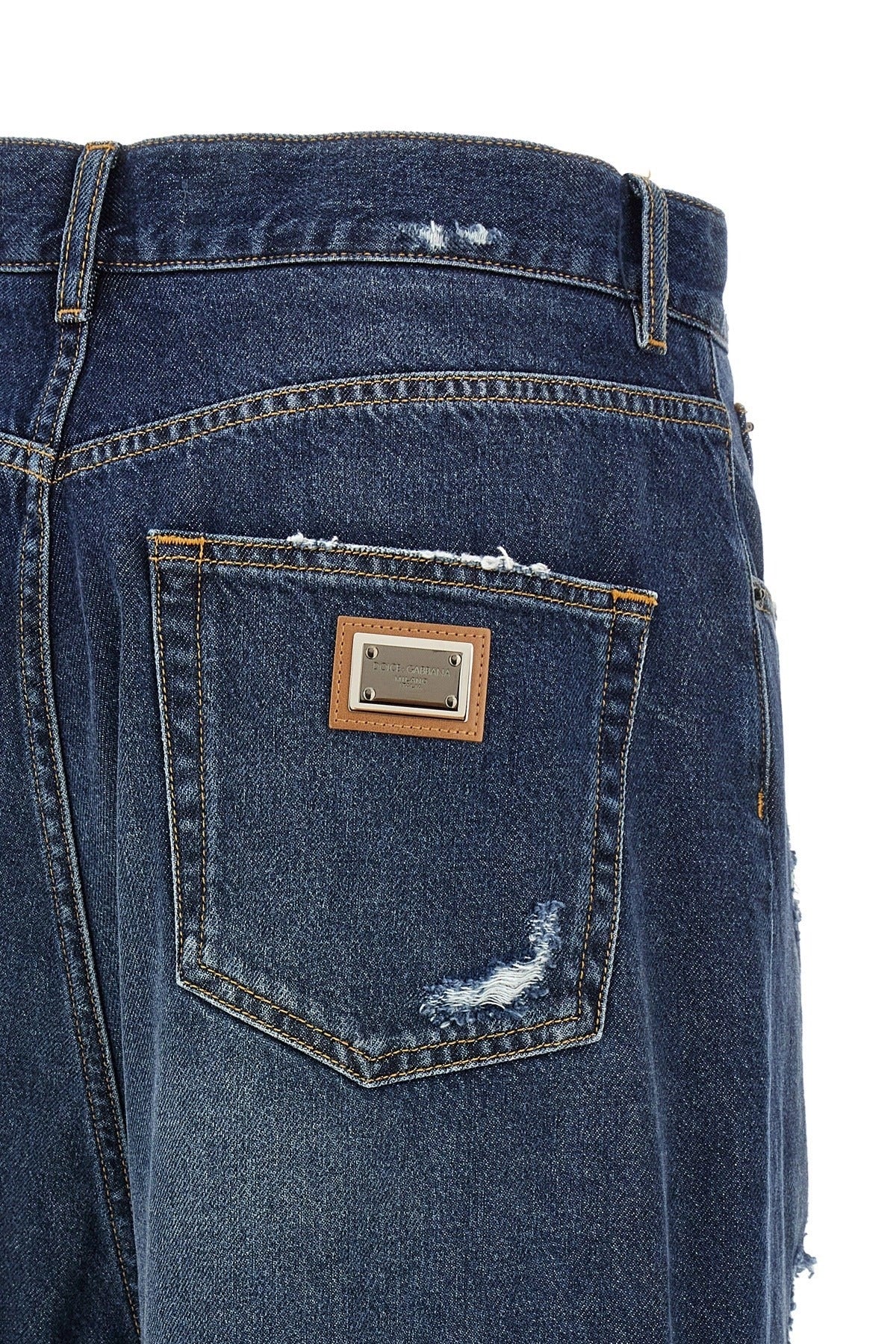 Dolce & Gabbana Wide Leg Distressed Jeans