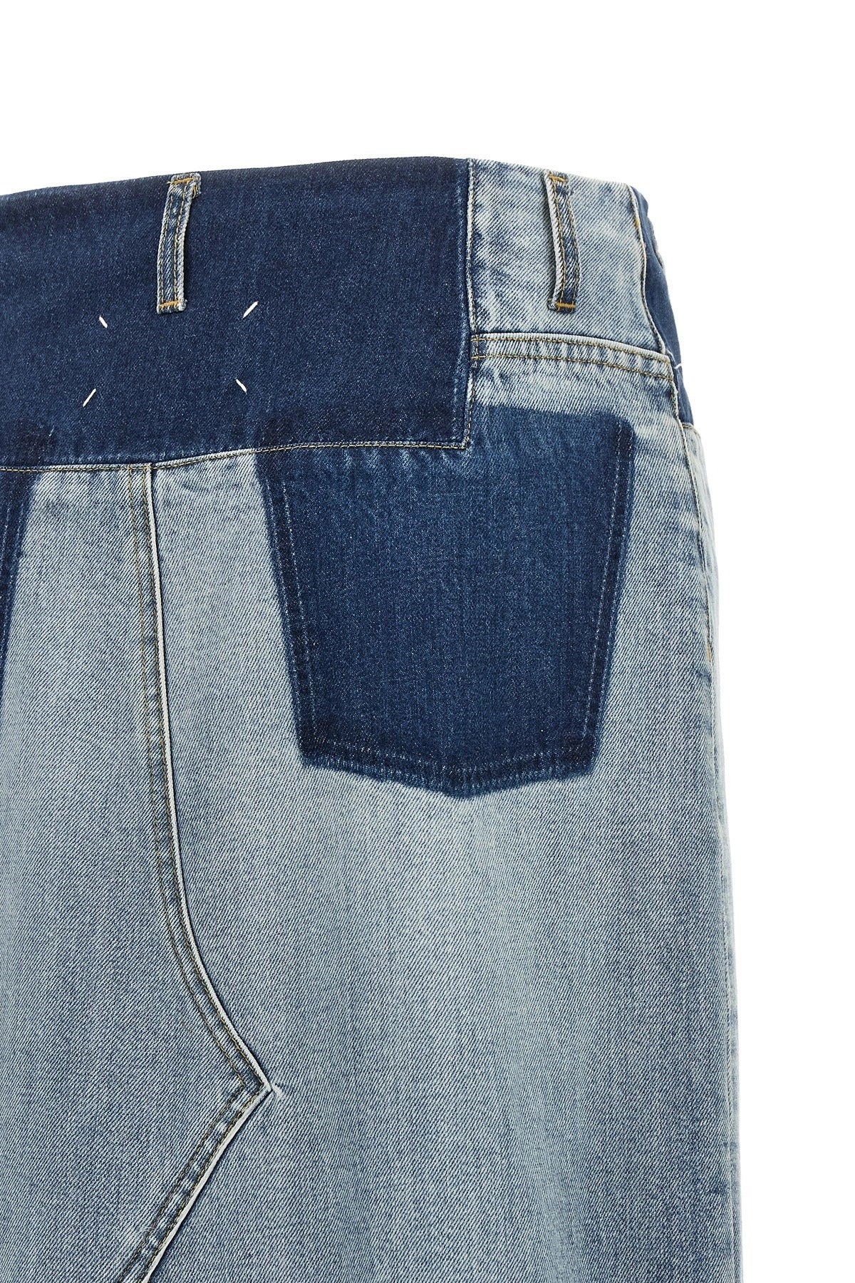Maison Margiela Two-Tone Denim Maxi Skirt