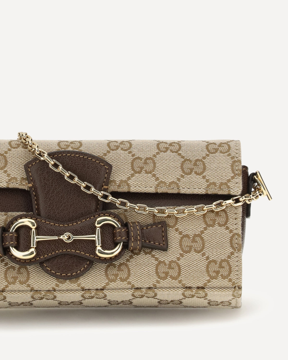 Gucci GG Fabric Chain Wallet With Horsebit