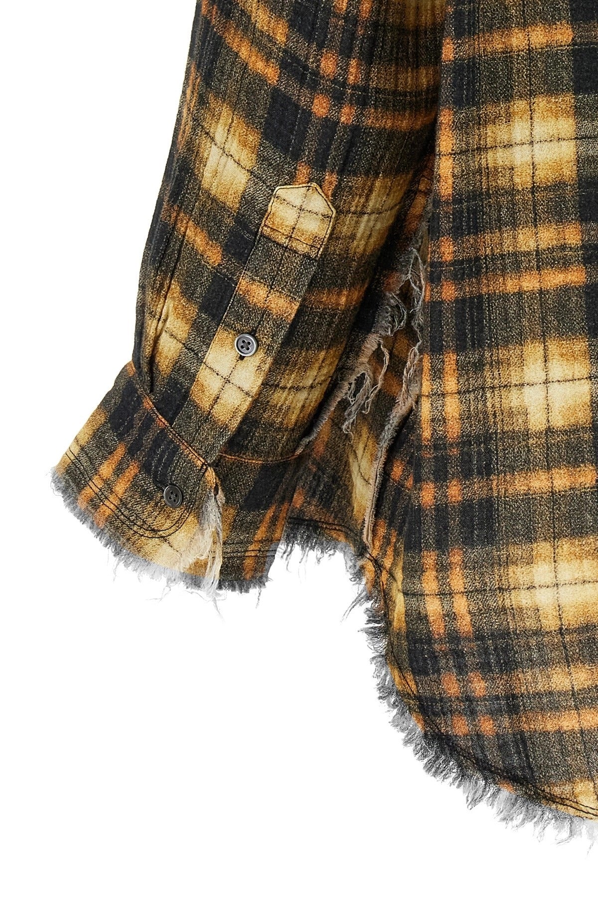 R13 Raw Cut Hem Check Shirt