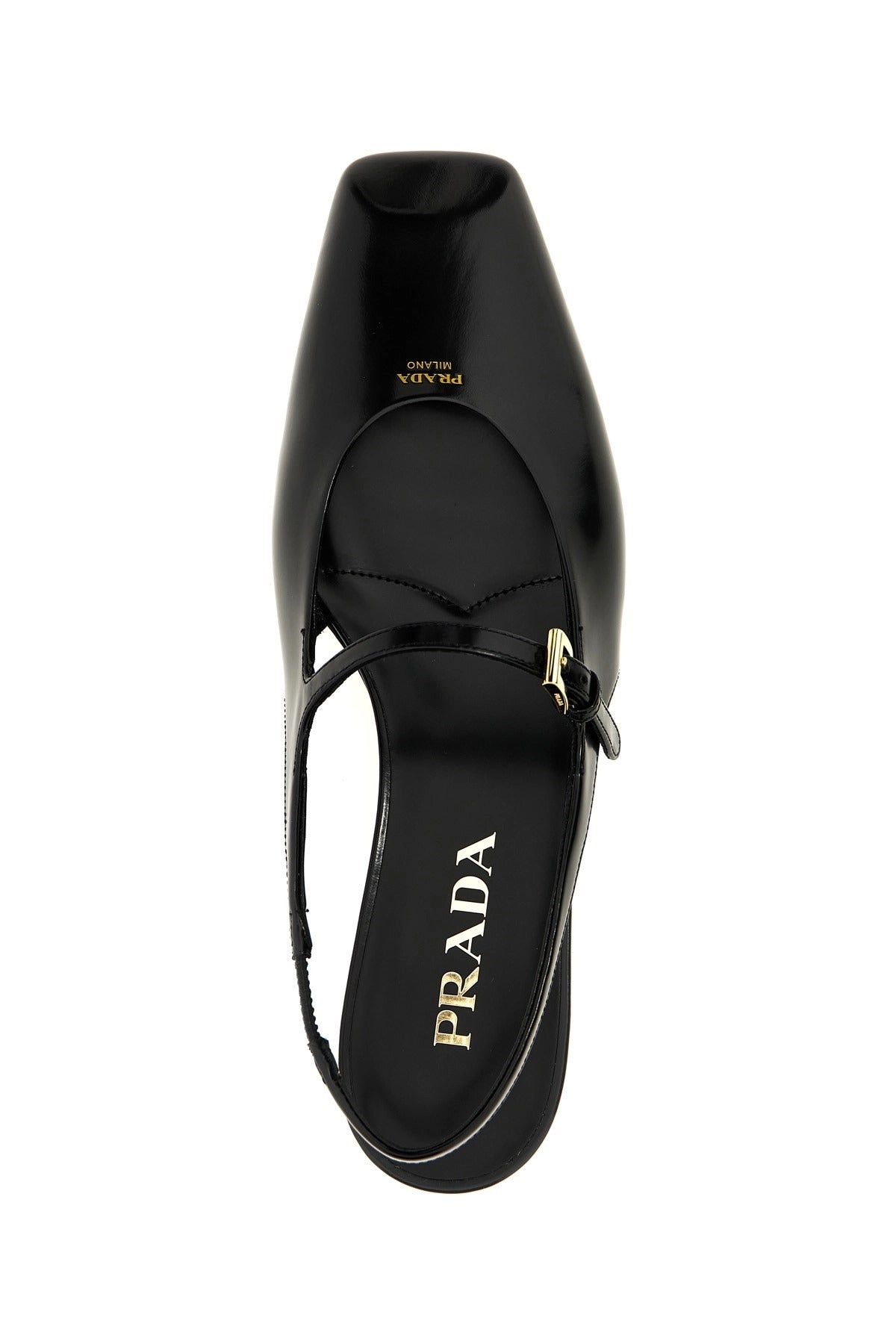 Prada Logo Slingback Flats