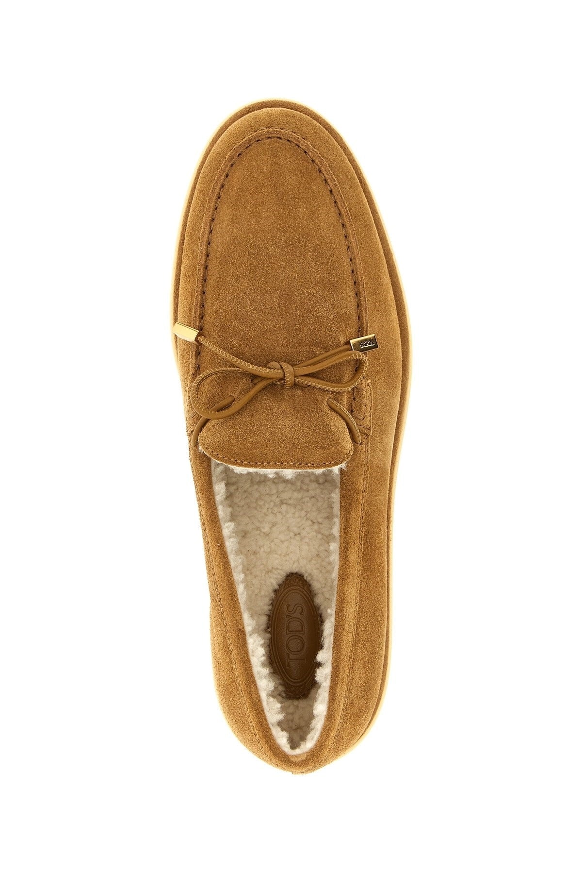 Tod's Shearling Suede Loafers