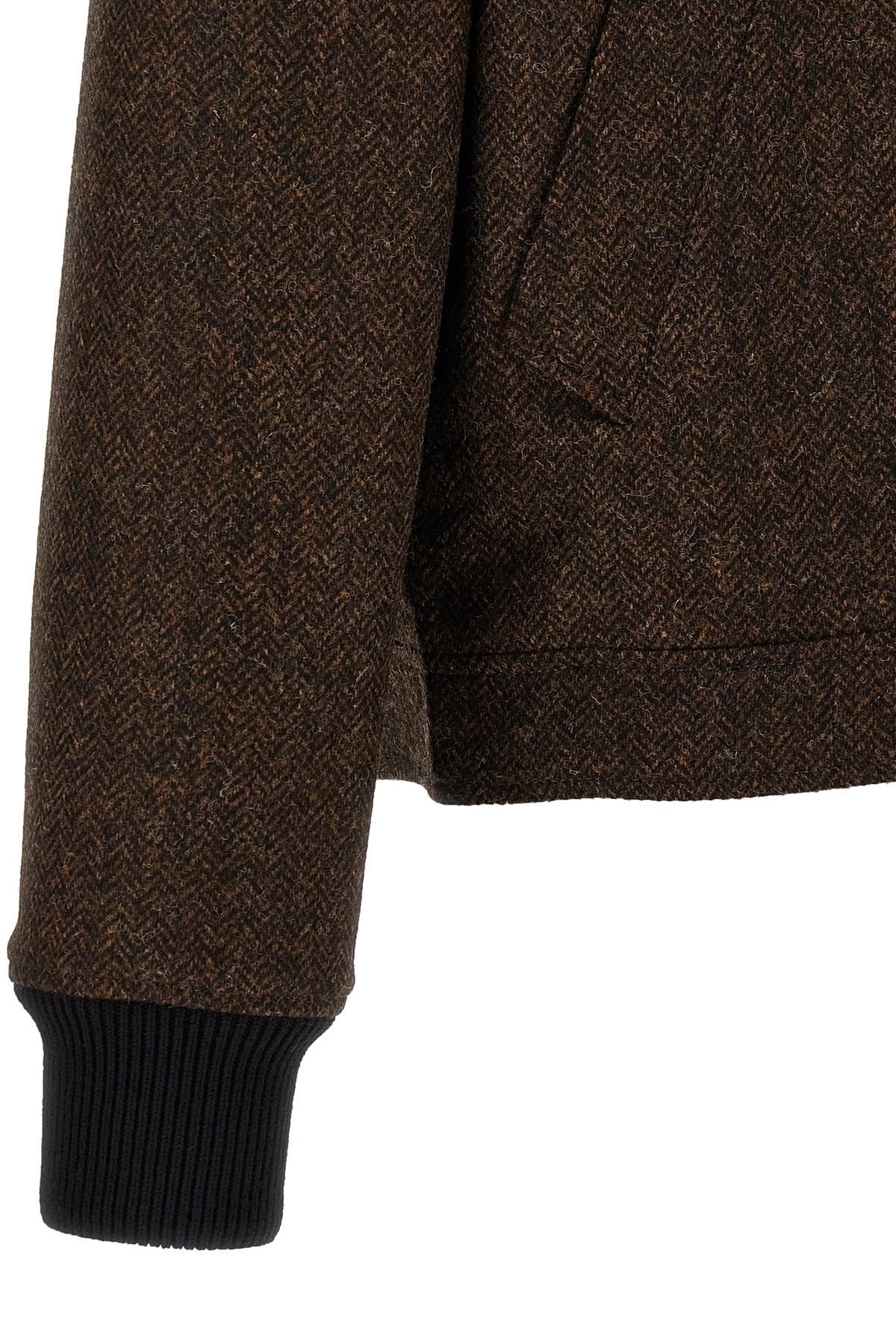 Maison Margiela Herringbone Wool Bomber Jacket