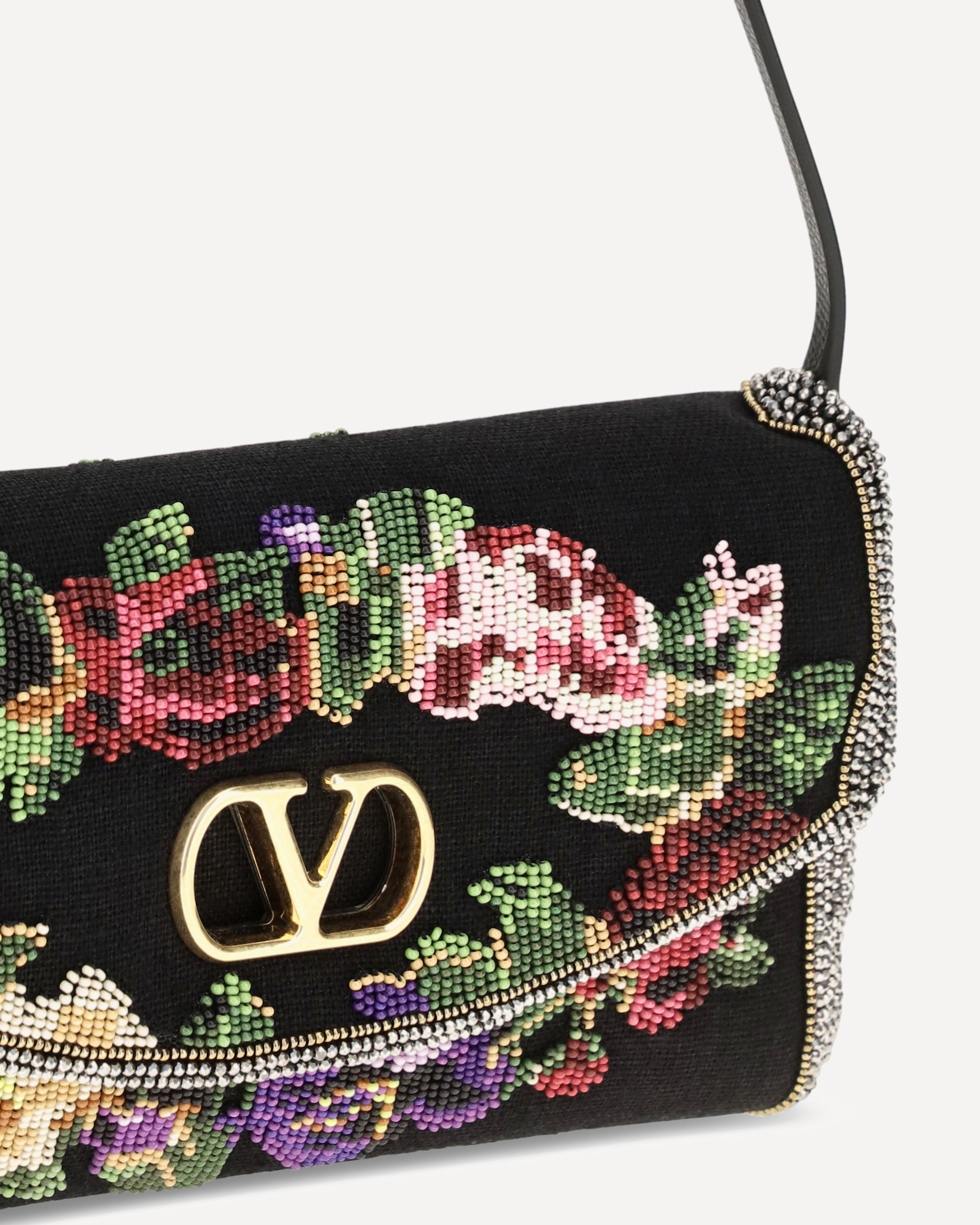 Valentino Garavani Small Embroidered Devain Shoulder Bag