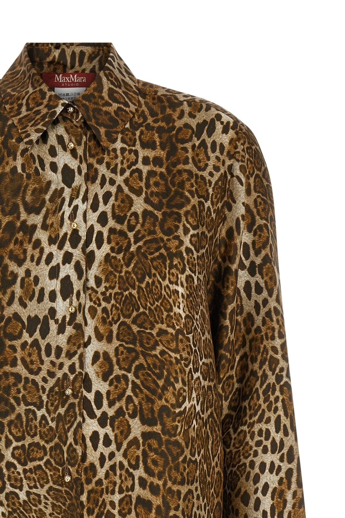 Max Mara Mstaffari Silk Animal Print Shirt