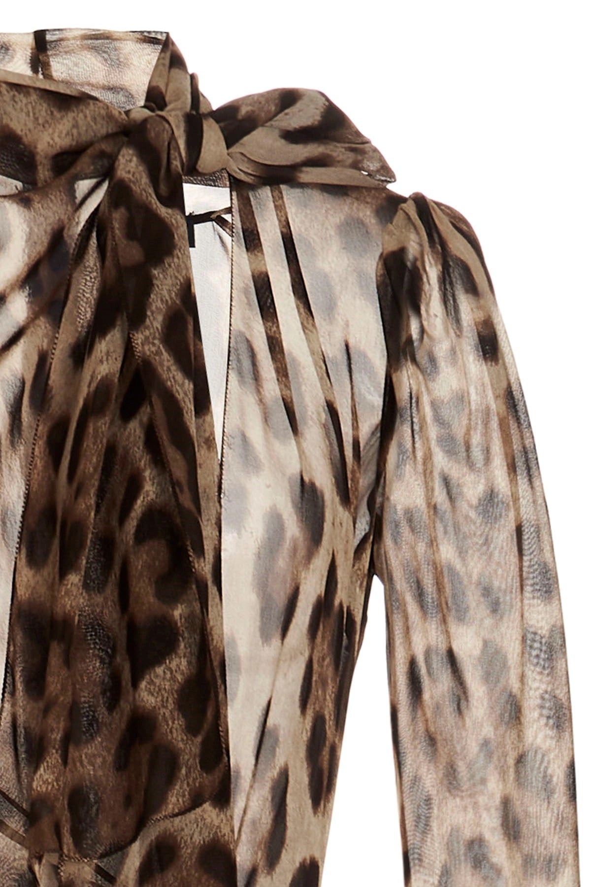 Dolce & Gabbana Silk Blend Leopard Print Maxi Dress