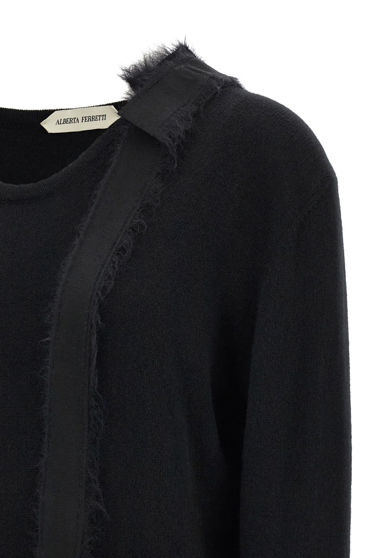 Alberta Ferretti Asymmetrical Bow Cashmere Sweater