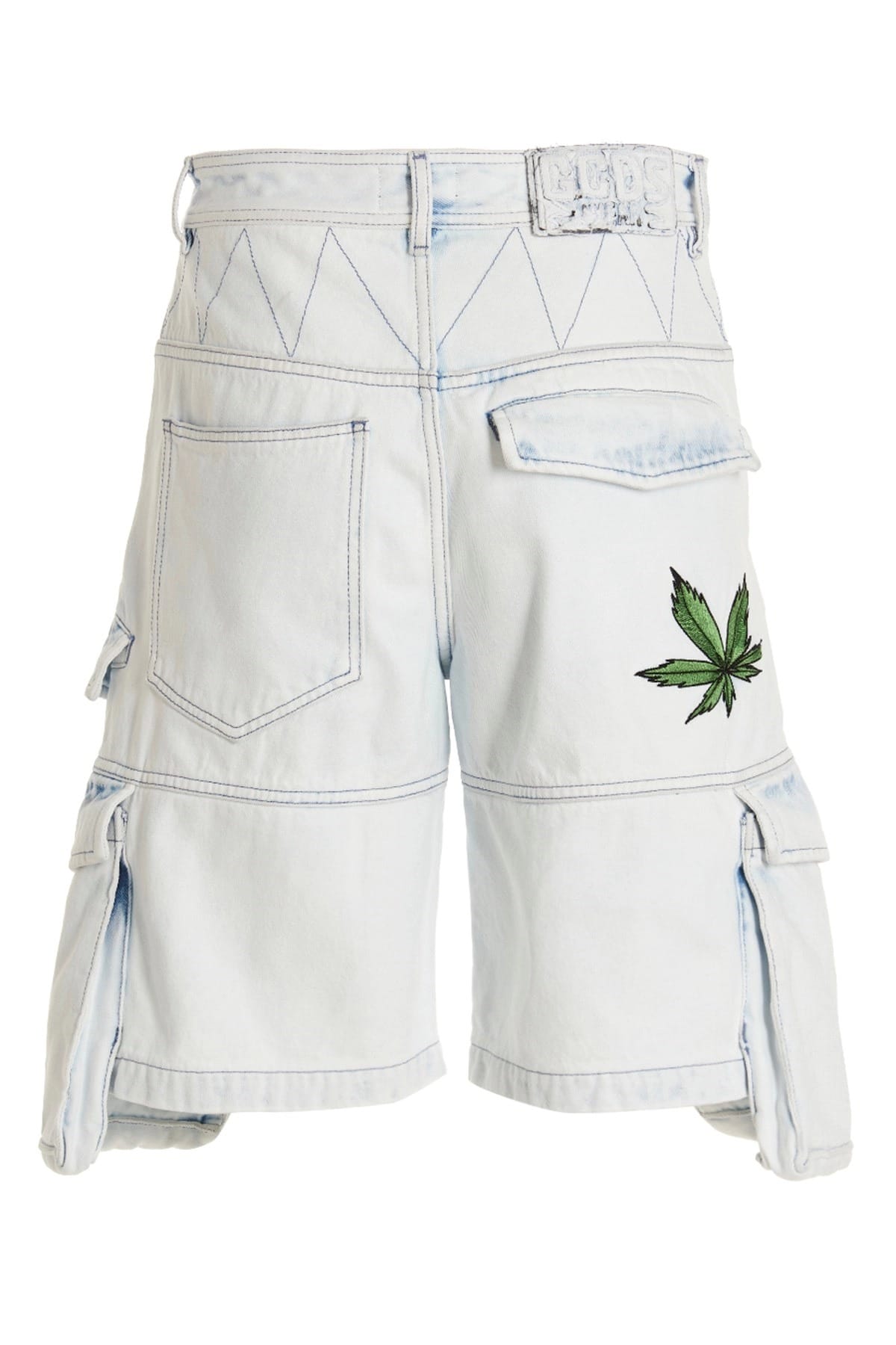 GCDS Bleached Embroidered Ultracargo Bermuda Shorts
