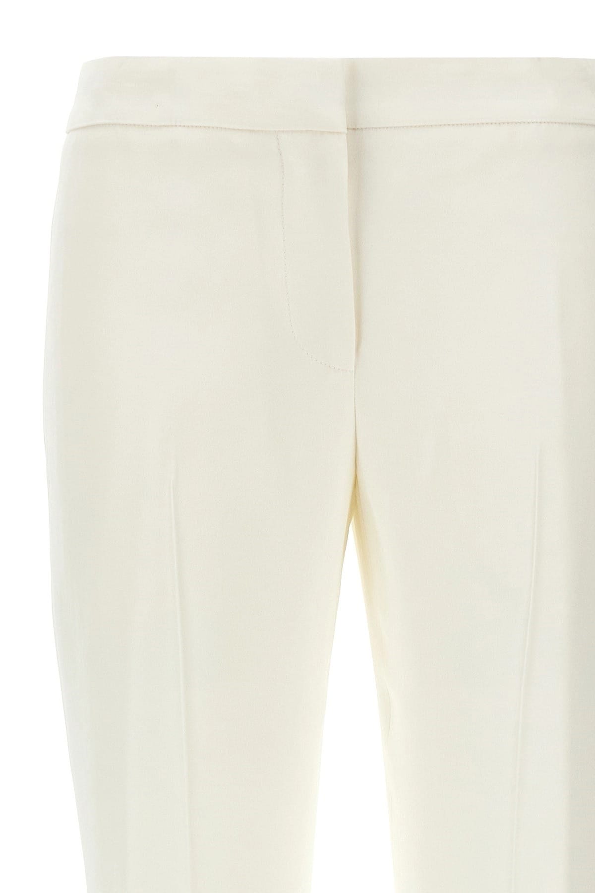 Alexander McQueen White Straight Fit Crepe Pants
