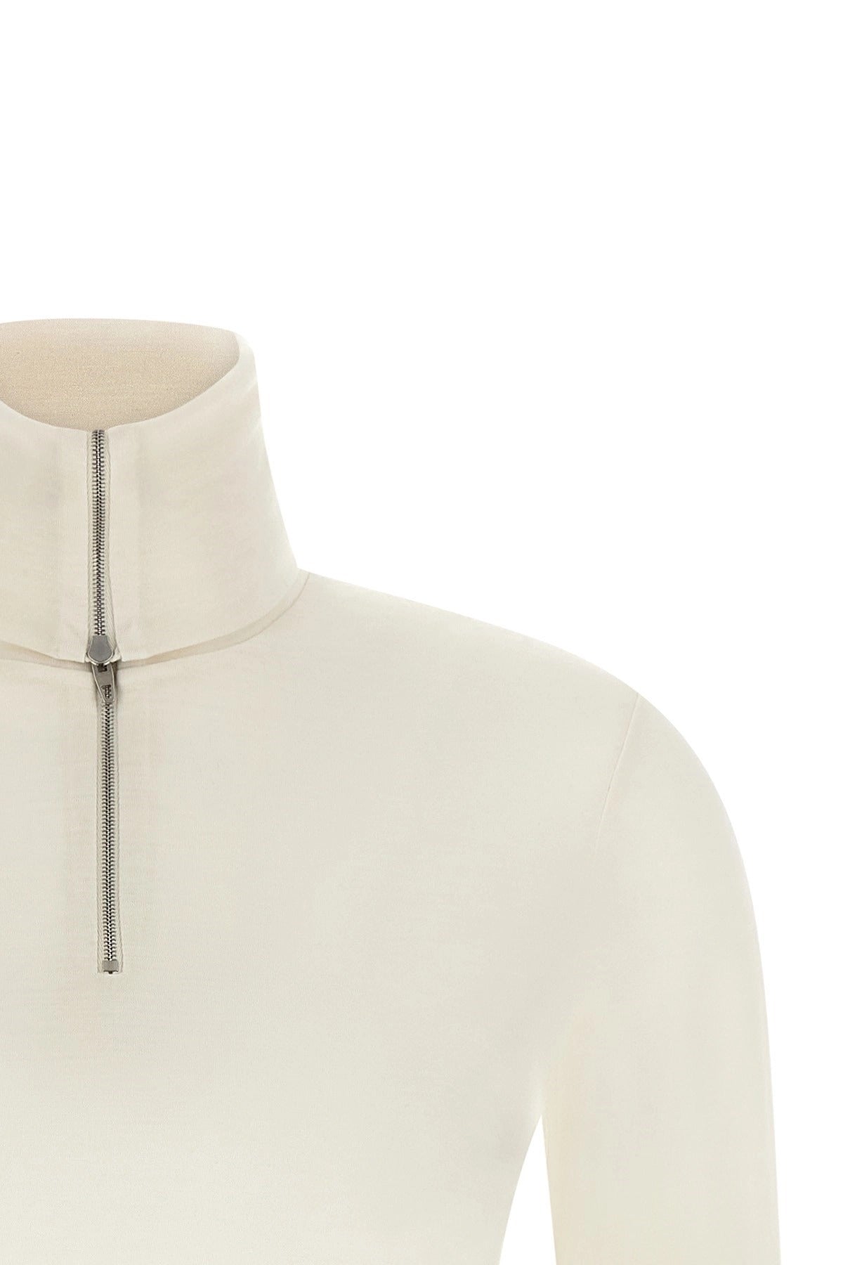 Jil Sander Ivory Half-Zip Sweater