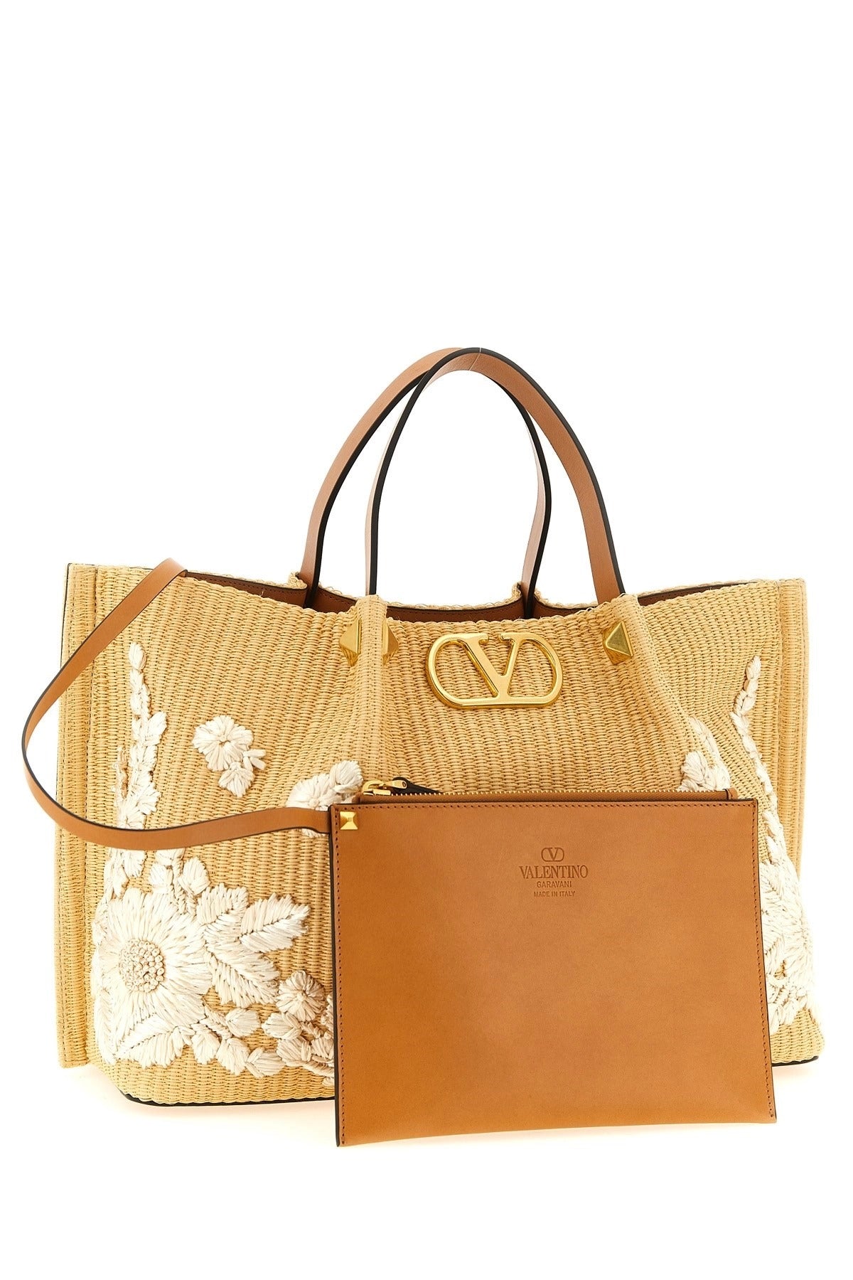 Valentino Garavani Mittelgroße Raffia Shopping Tasche