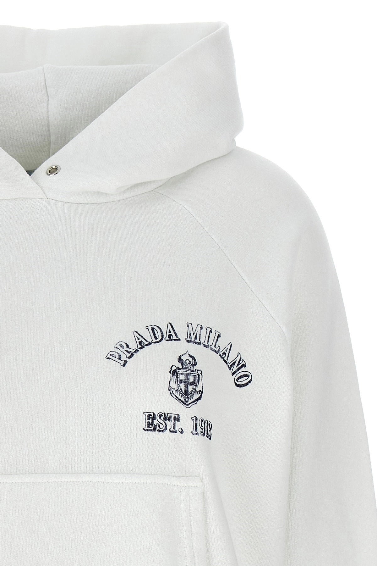 Prada Gauze Cotton Logo Hoodie
