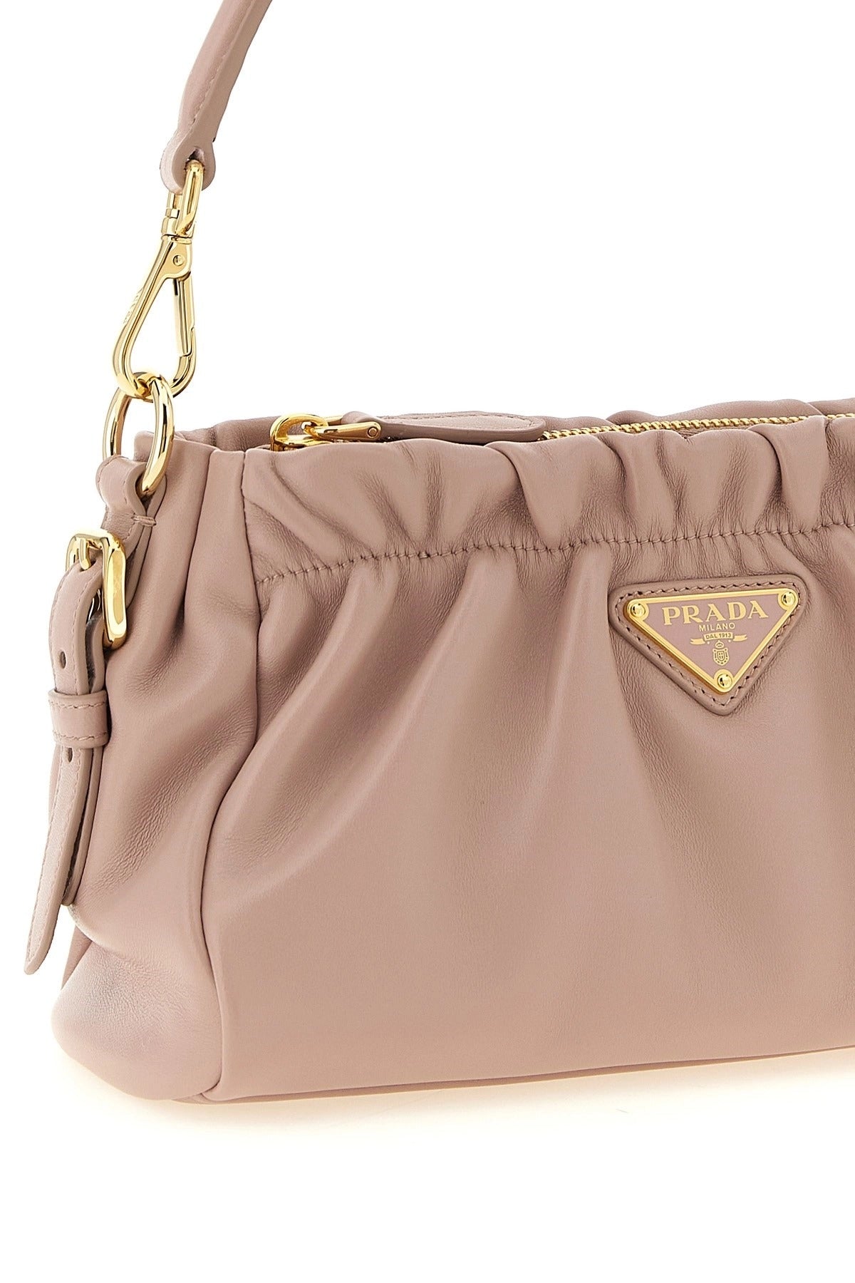 Prada Curled Leather Shoulder Bag