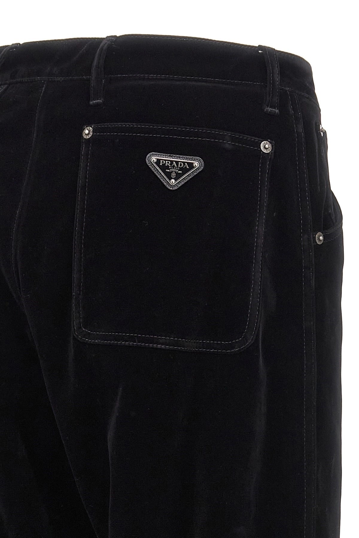 Prada Velvet Straight-Leg Pants