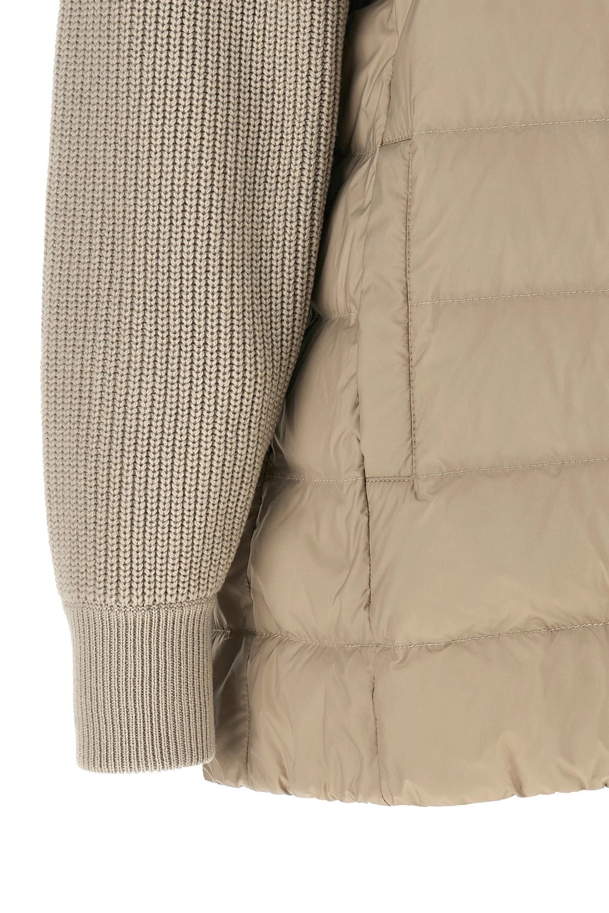 Brunello Cucinelli glanzend donsjack met ritssluiting