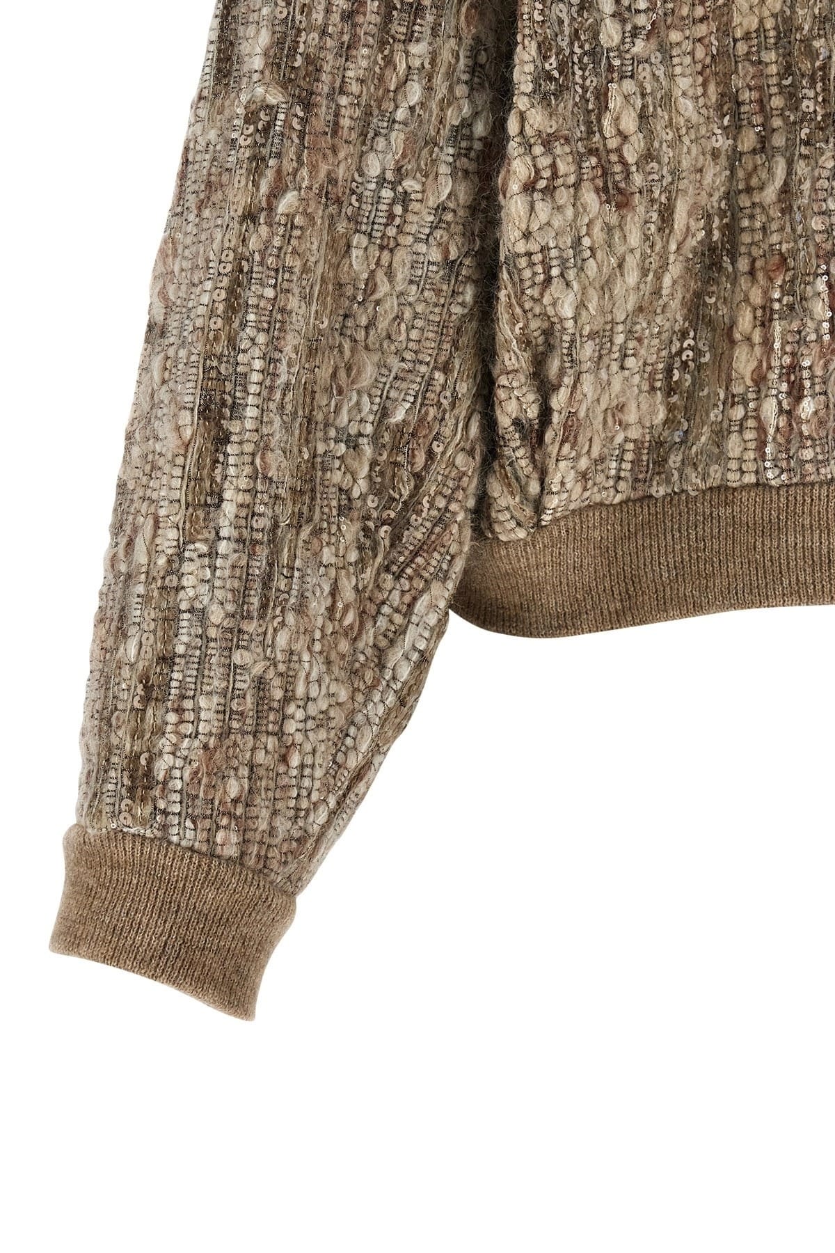 Brunello Cucinelli Mohair Tweed Zip Cardigan