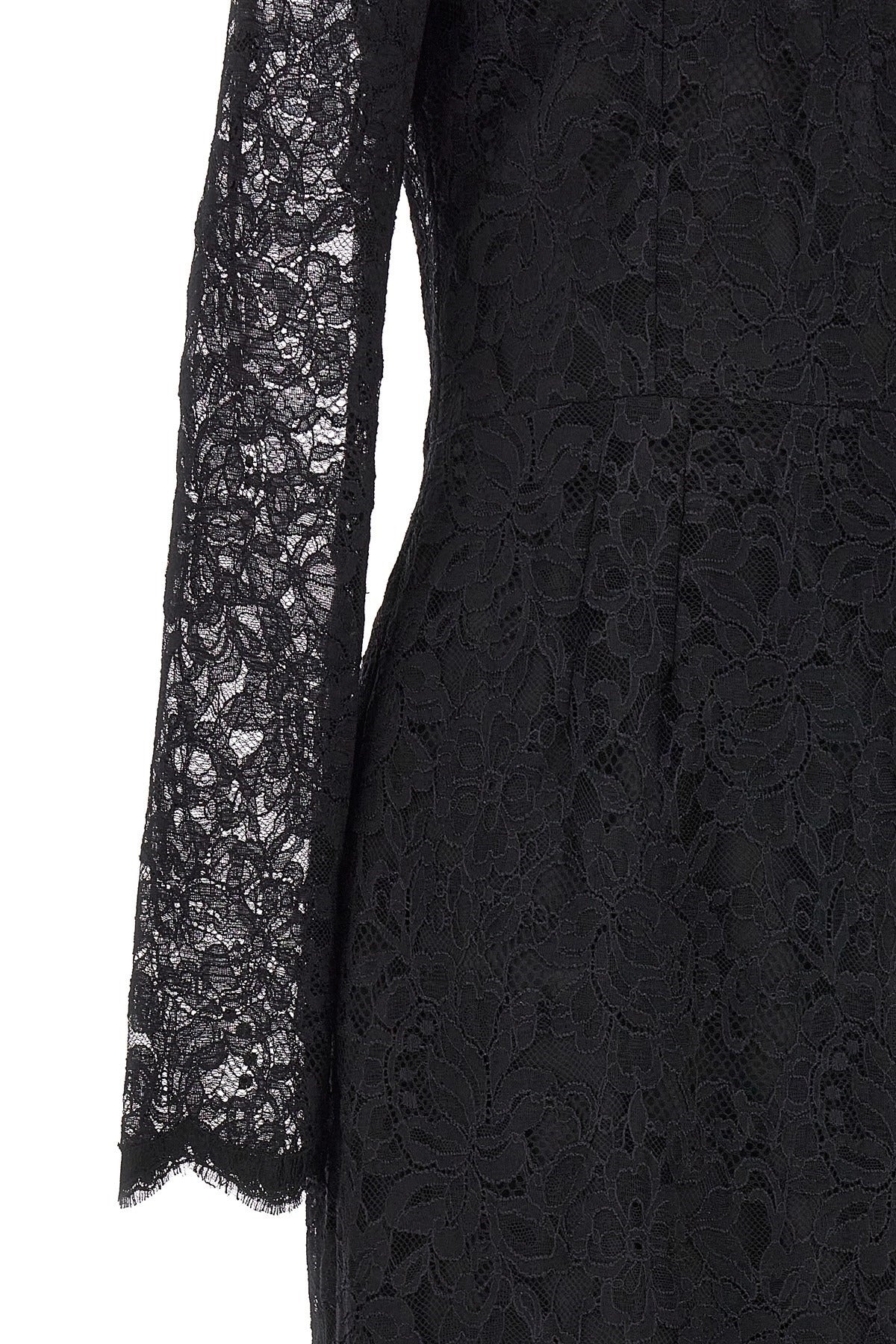 Dolce & Gabbana Black Lace Midi Dress