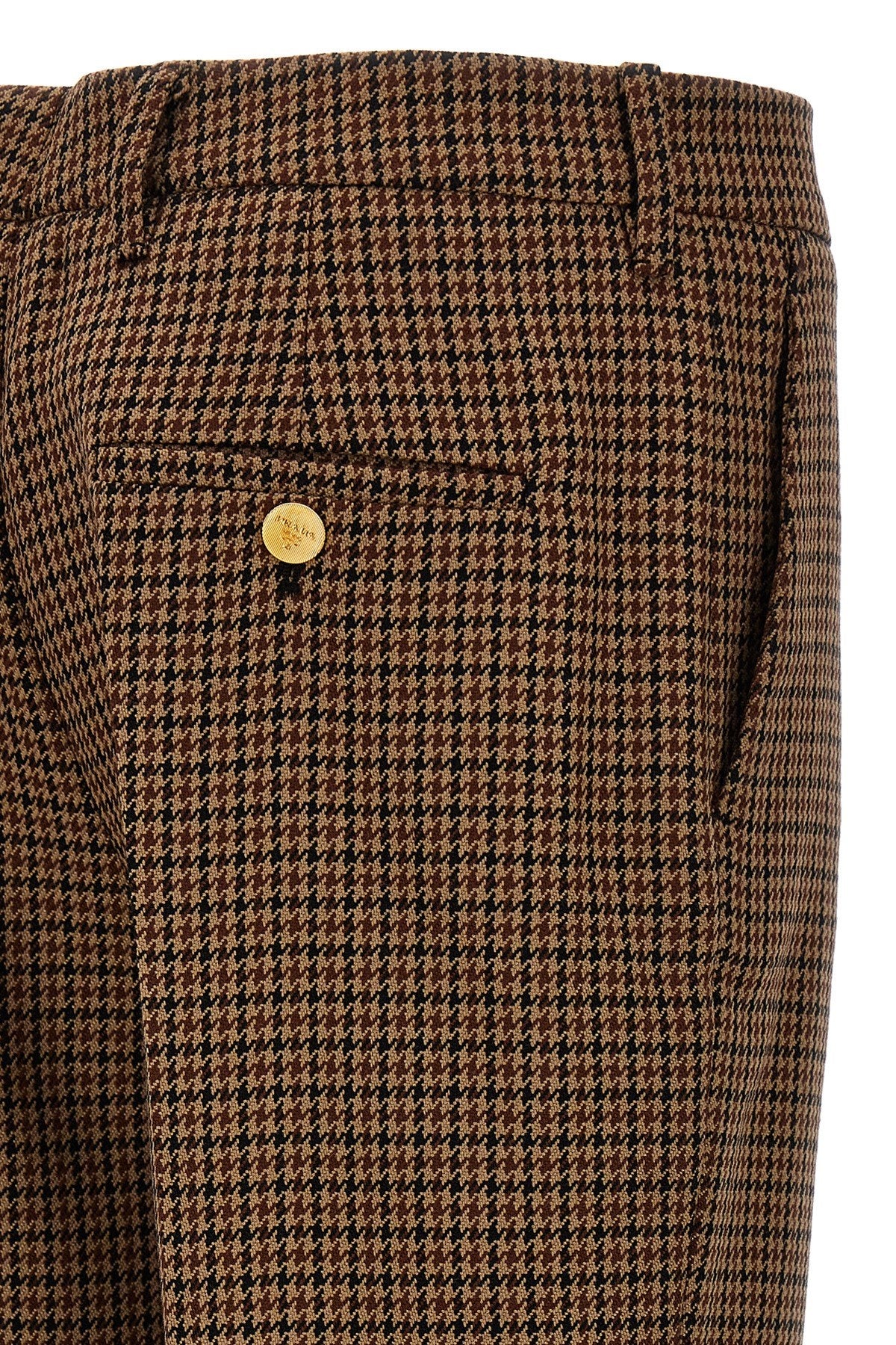 Prada Houndstooth Wool Pants