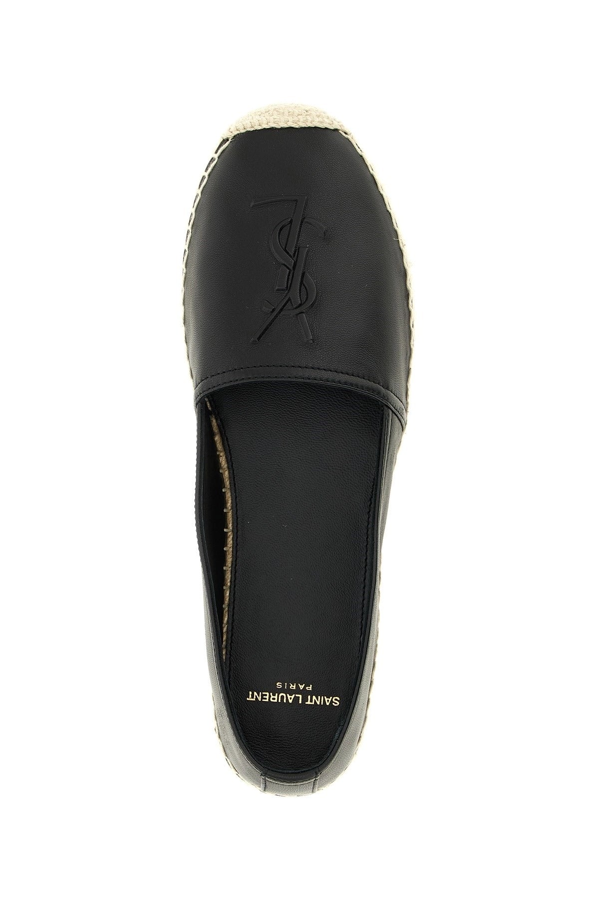 Saint Laurent Logo Leather Espadrilles