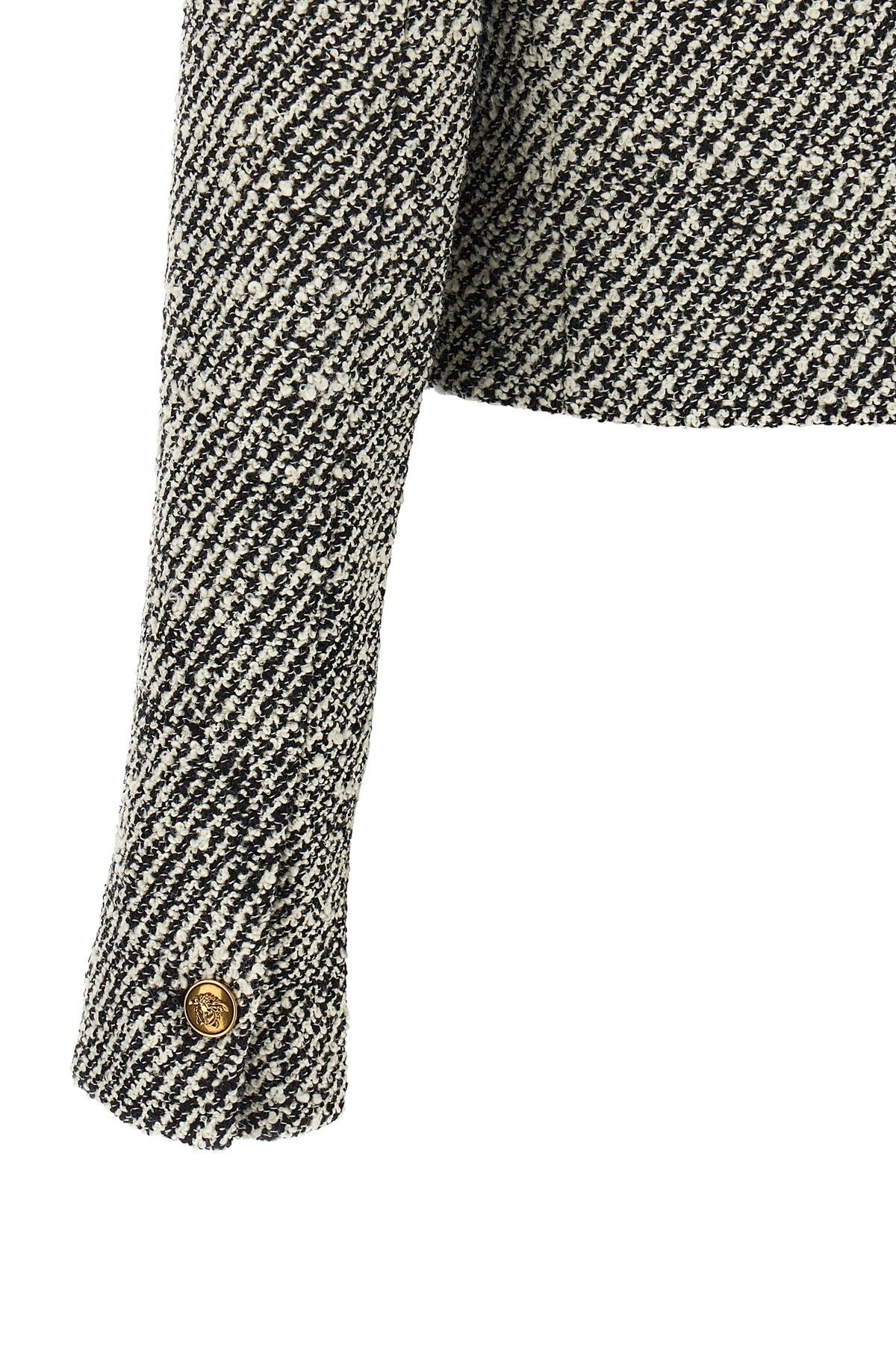 Versace Bouclé Wool Blend Blouson Jacket