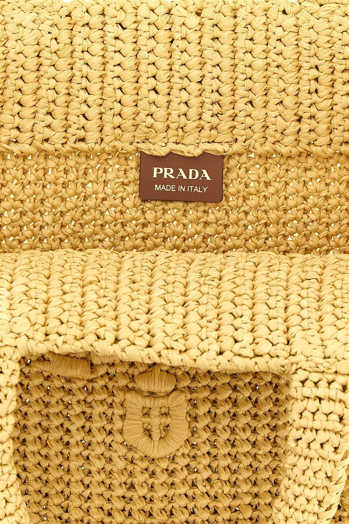 Prada Crochet Raffia Shopping Bag