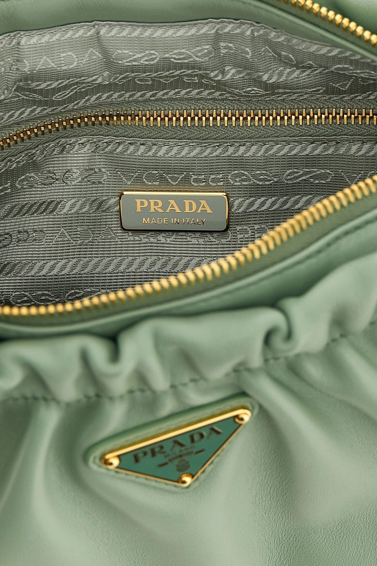 Prada Curled Leather Shoulder Bag