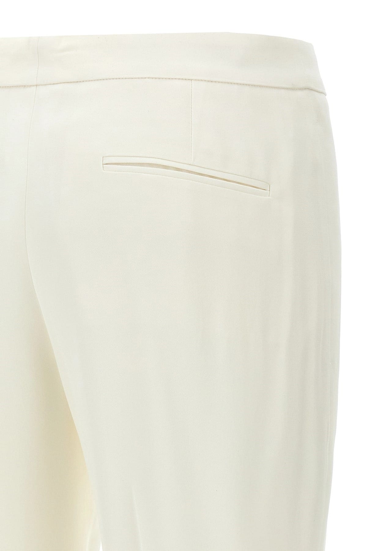 Alexander McQueen Pantalon crêpe blanc à coupe droite