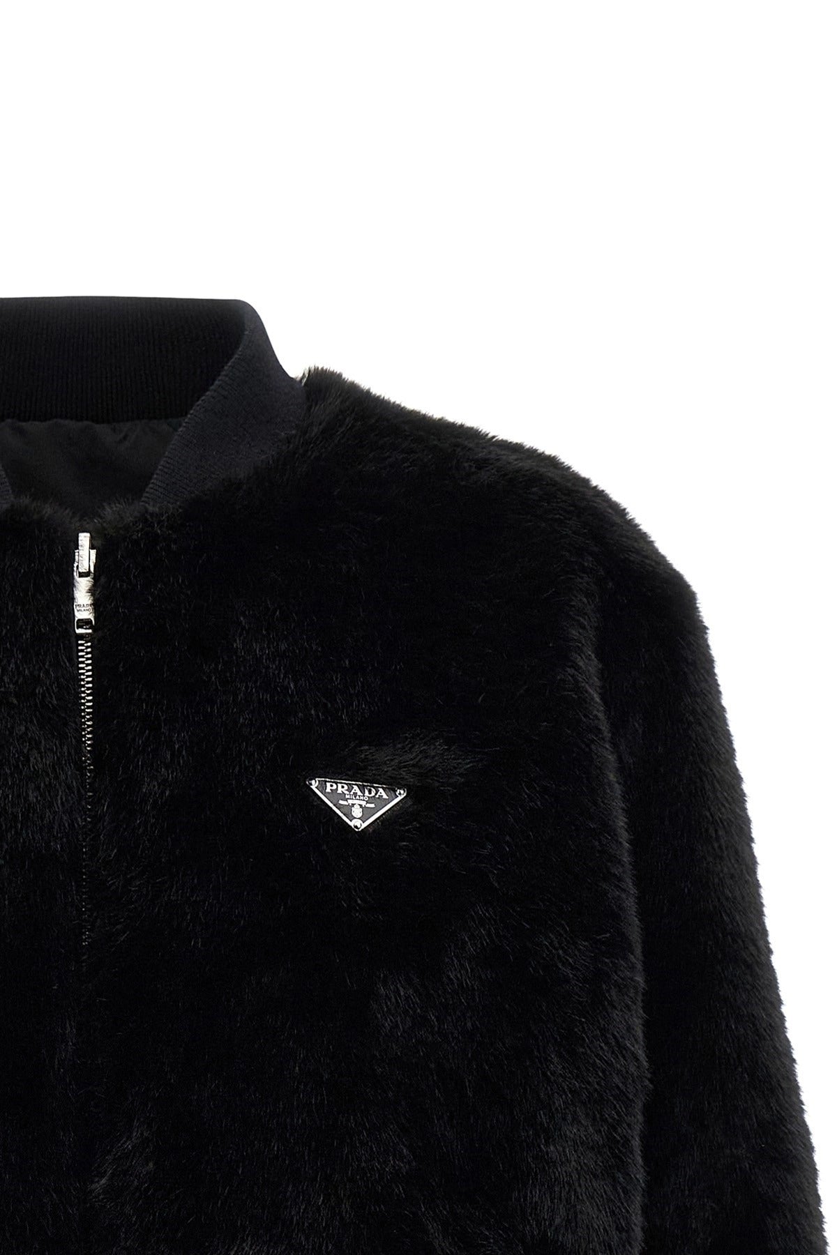 Prada Eco-Fur Re-Nylon Reversible Bomber Jacket