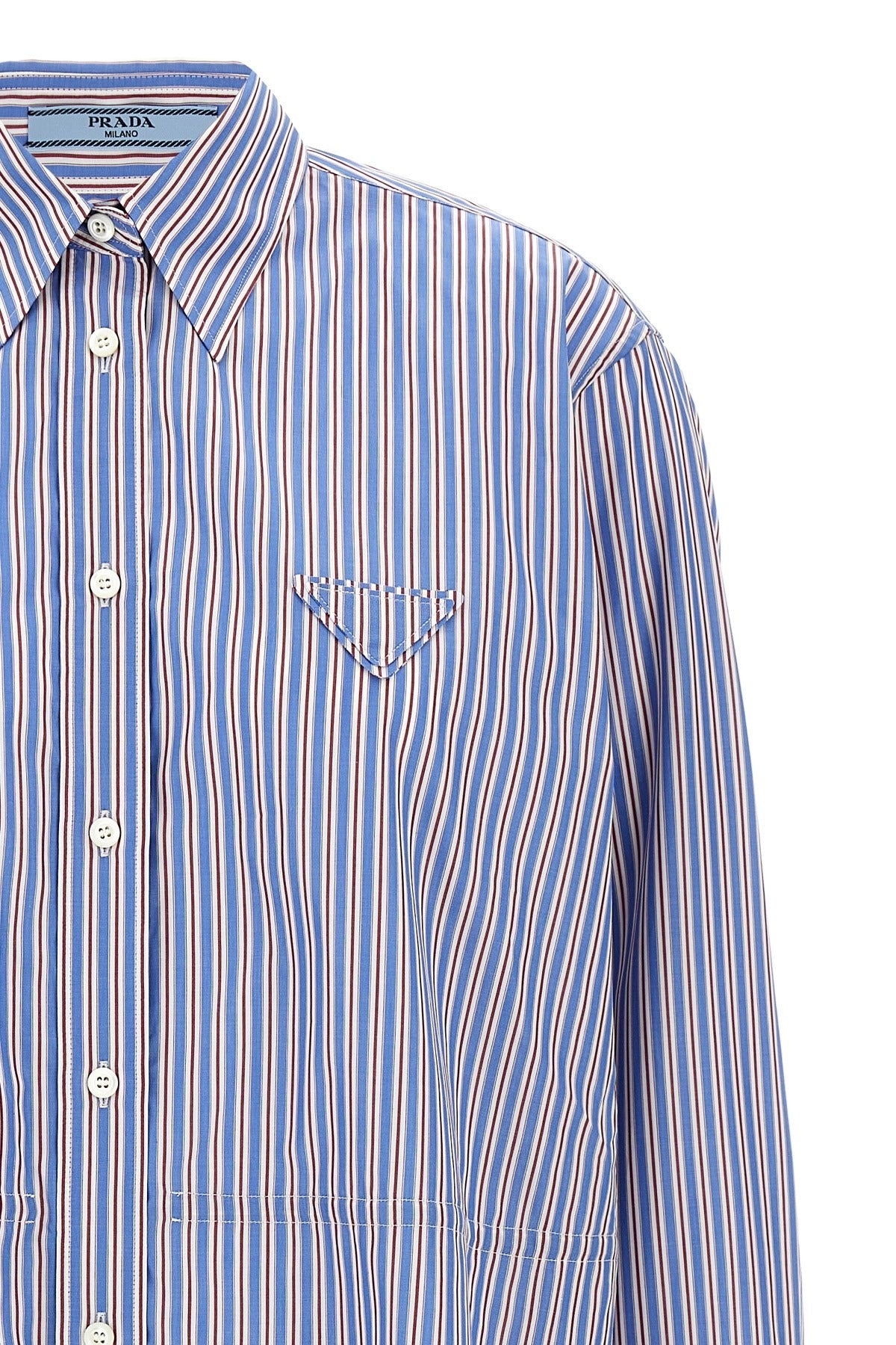 Prada Striped Cotton Poplin Shirt
