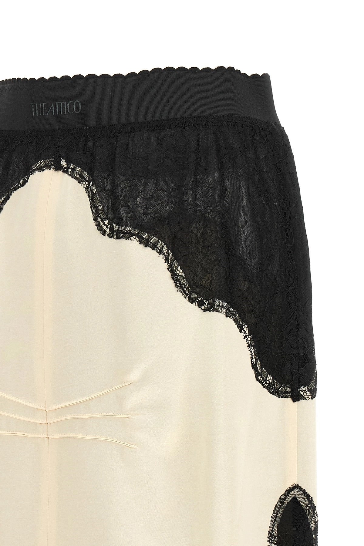 The Attico Lace Insert Midi Skirt