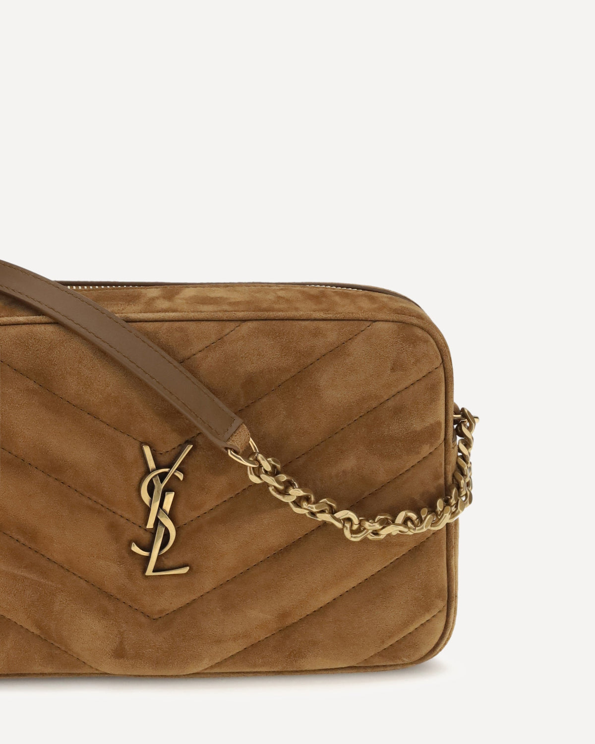 Saint Laurent Camera Loulou Matelassé Suede Shoulder Bag