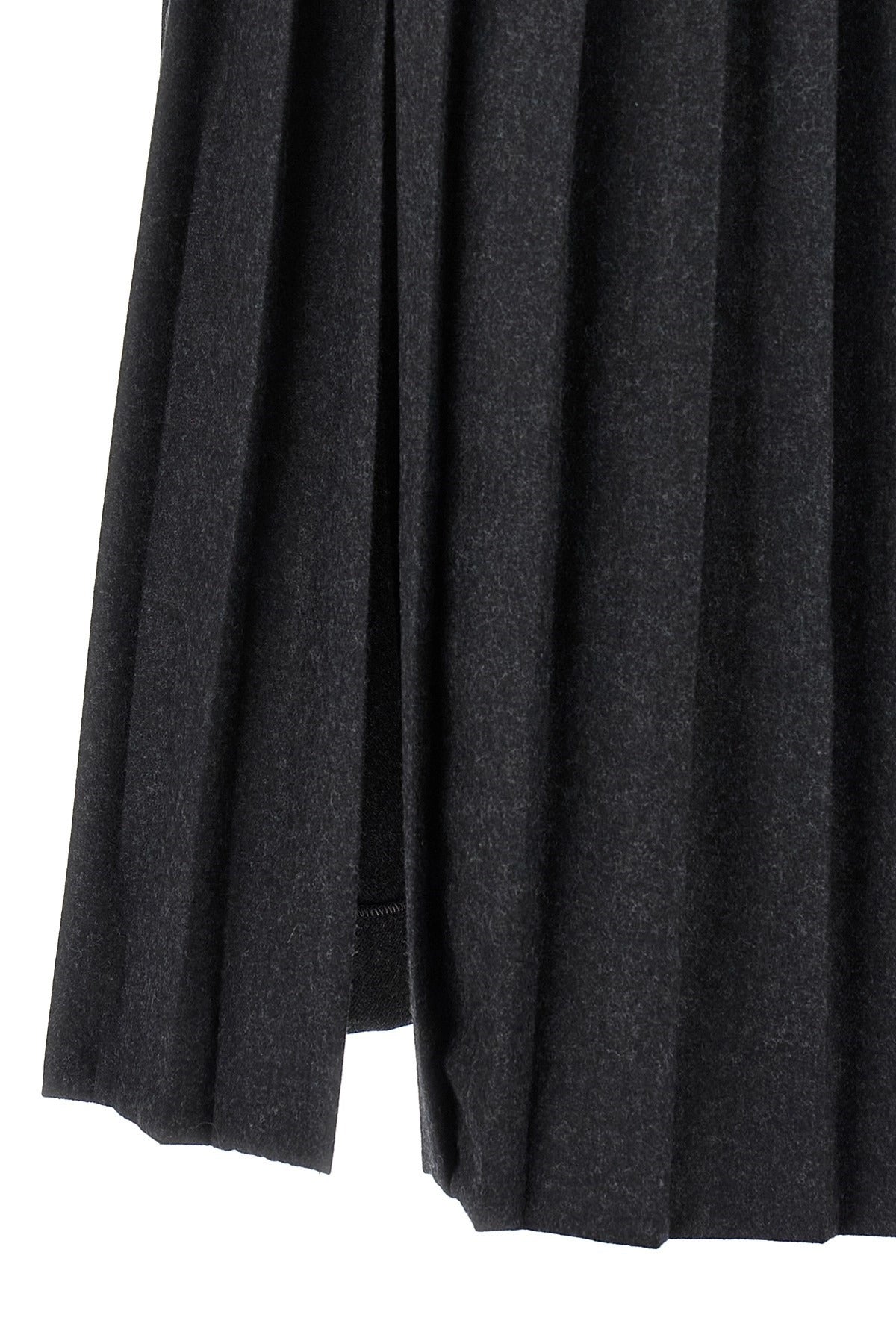 Prada Pleated Wool Midi Skirt