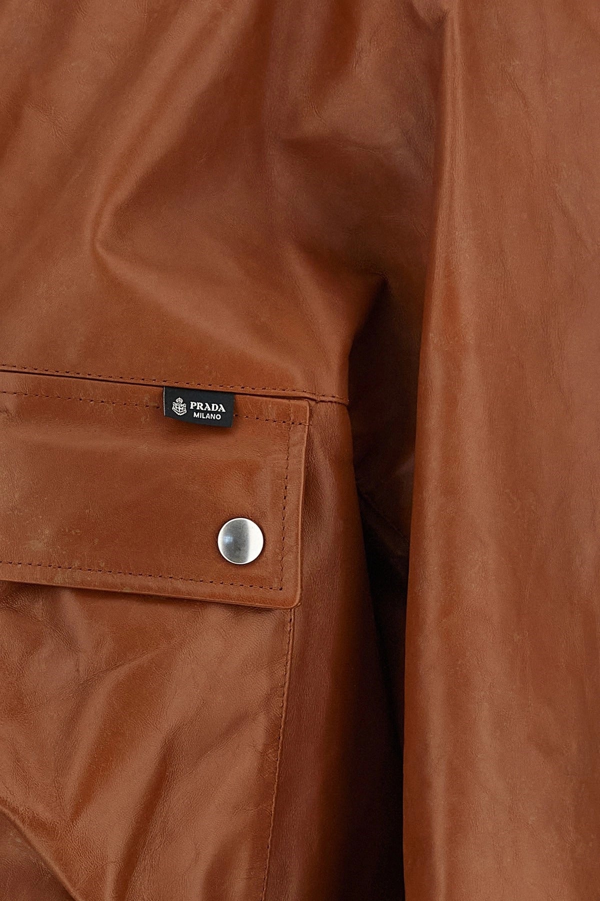 Prada Antiqued Leather Caban