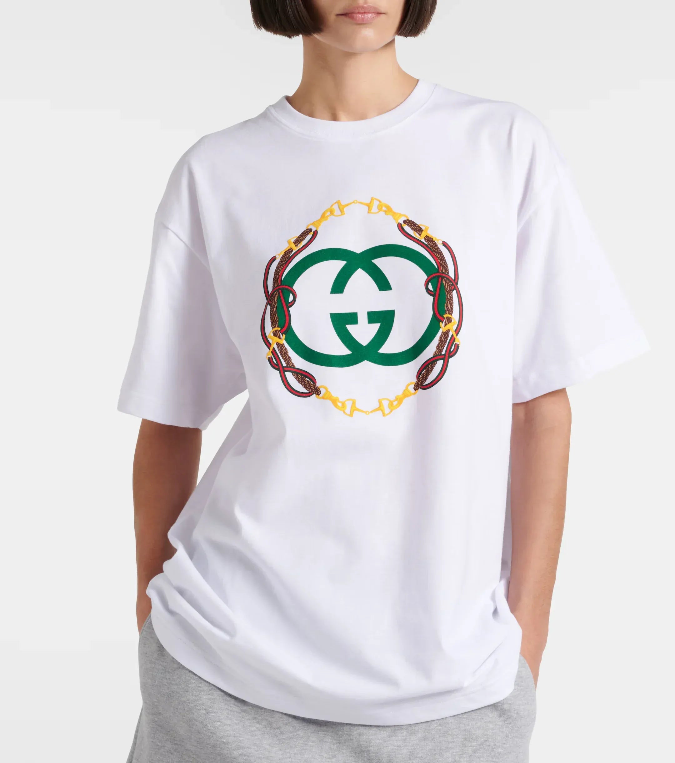 Gucci Camiseta de jersey de algodón con G entrelazada