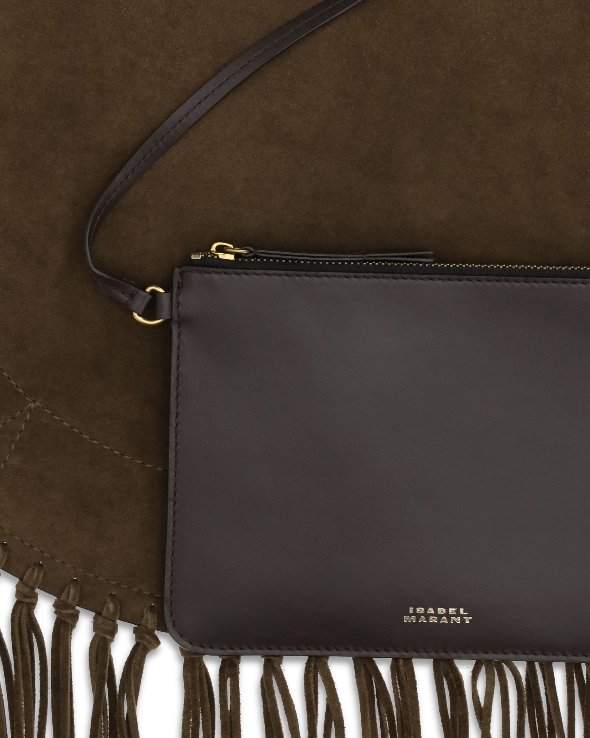 Isabel Marant Oskan Suede Calfskin Shoulder Bag