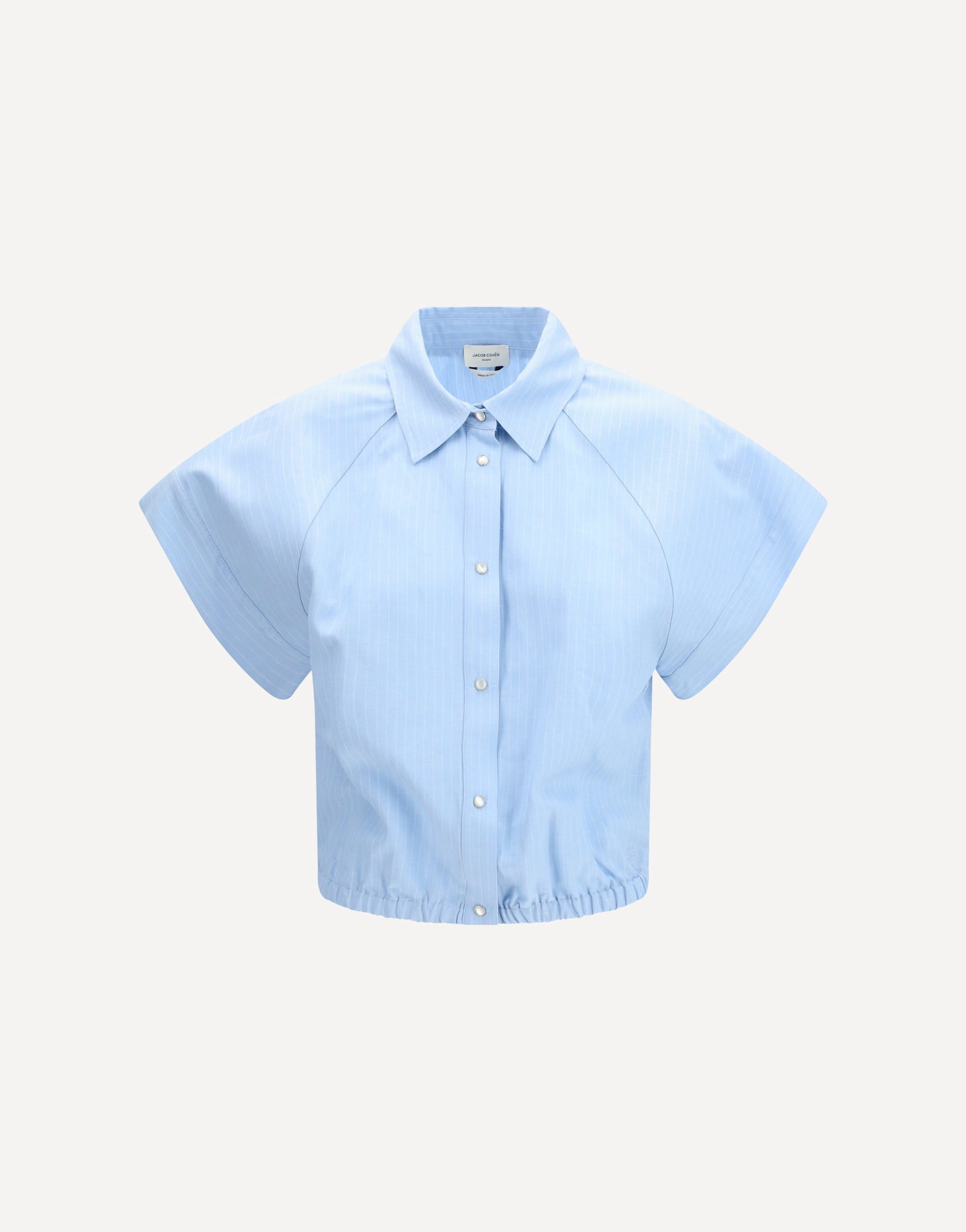 Jacob Cohen Short-Sleeve Striped Viscose Linen Shirt