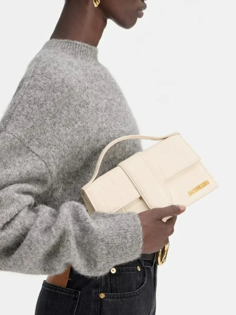 Jacquemus Ivory Cocco Le Grand Bambino Tote Bag - alternate view