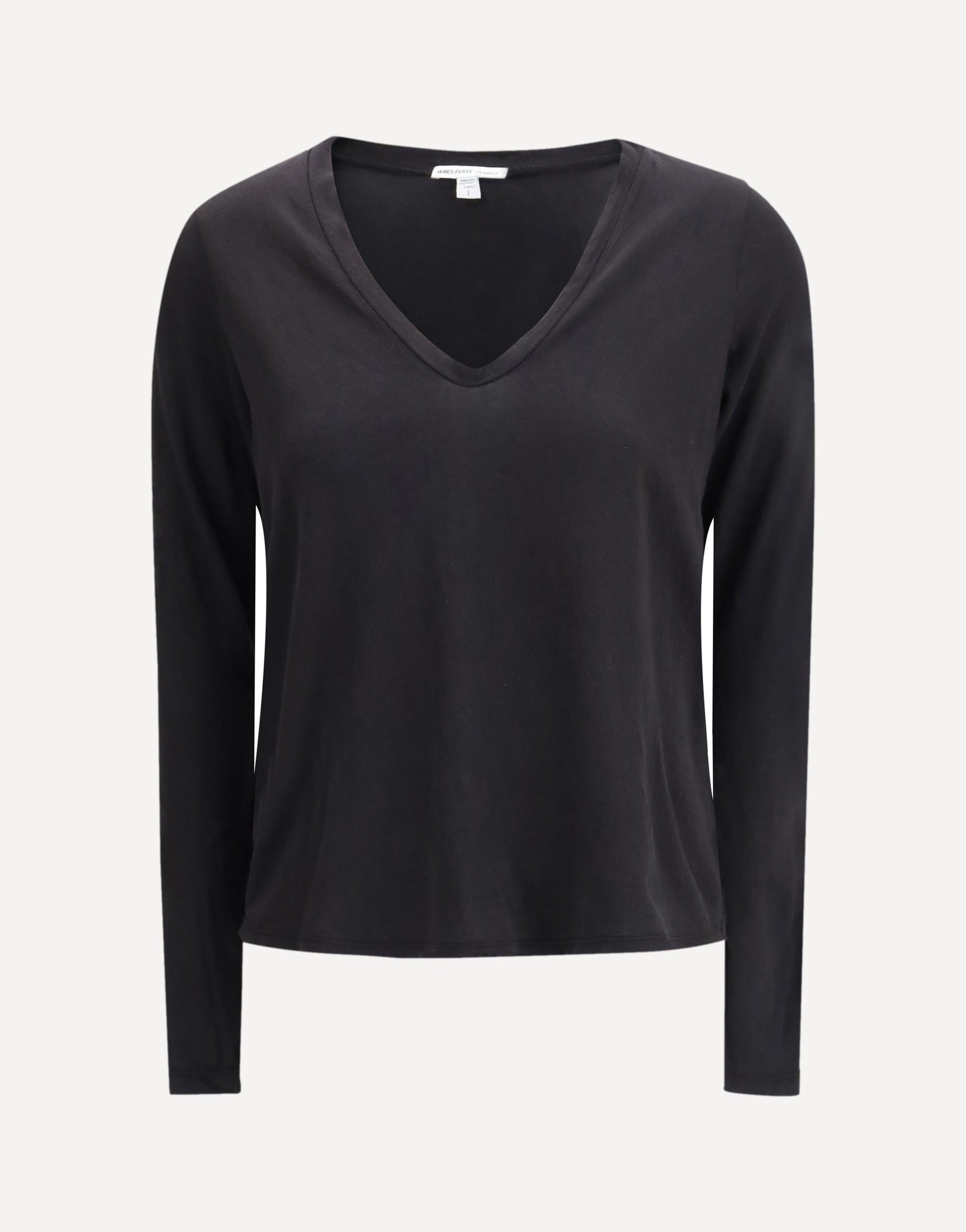 James Perse Deep V-Neck Long Sleeve T-Shirt