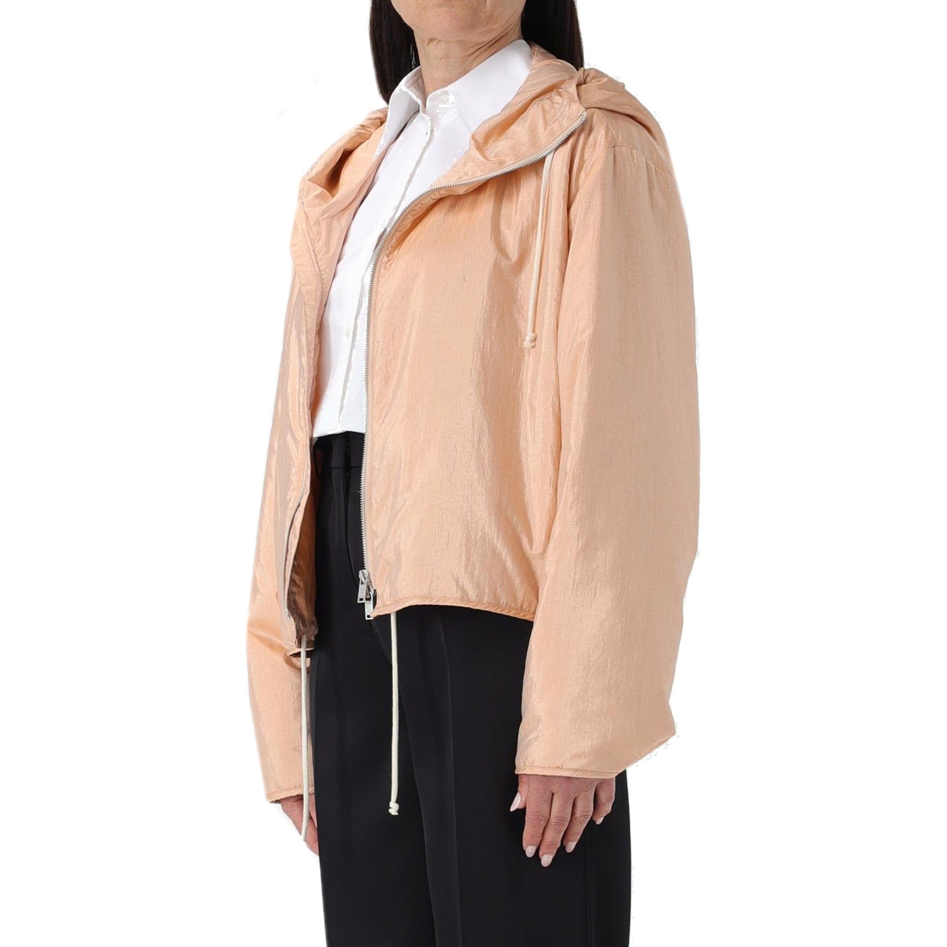 Jil Sander Kapuzenjacke aus Seidenmischung mit Reißverschluss - alternate view