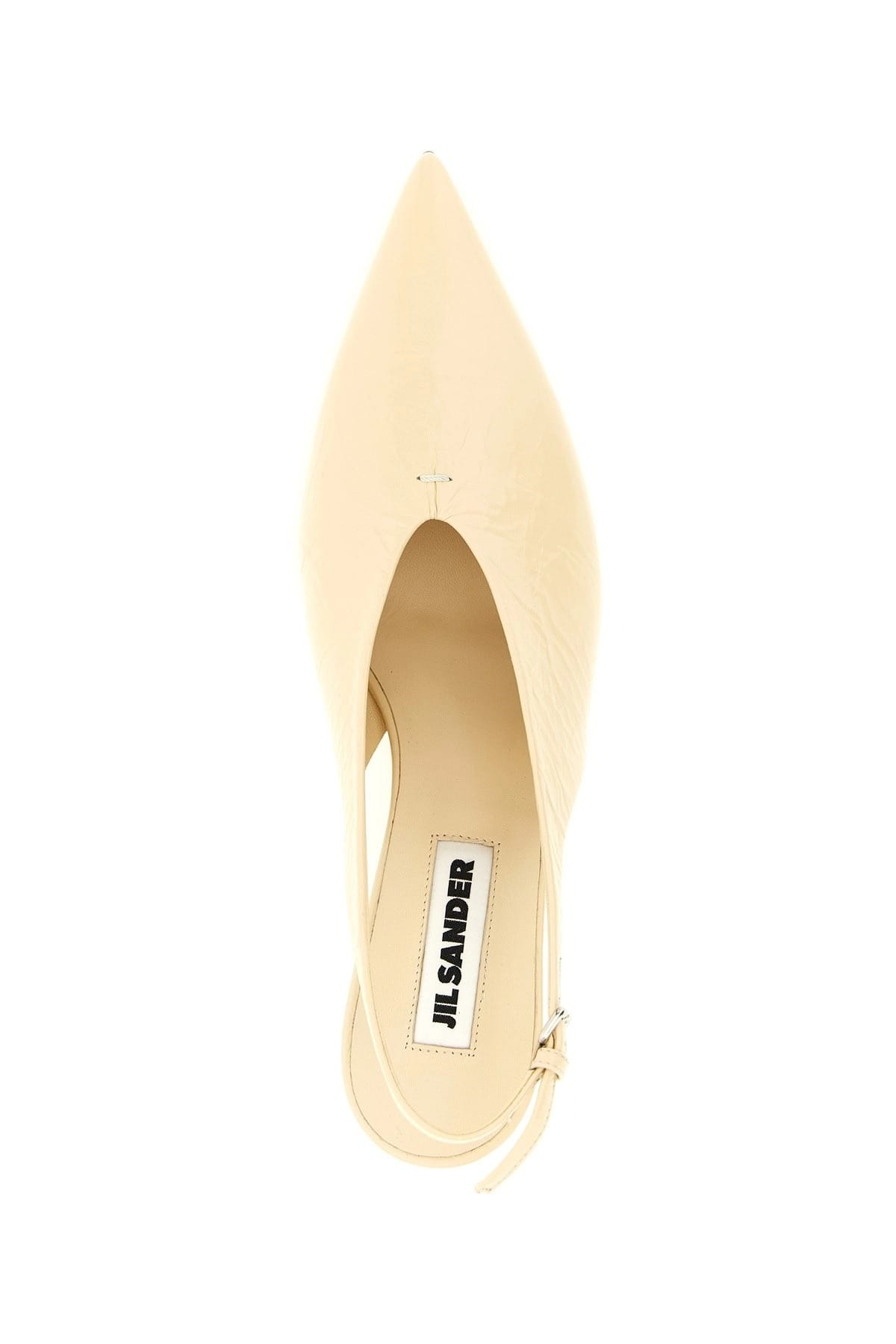 Jil Sander Jil Sander Craquelé Leather Slingback Heels