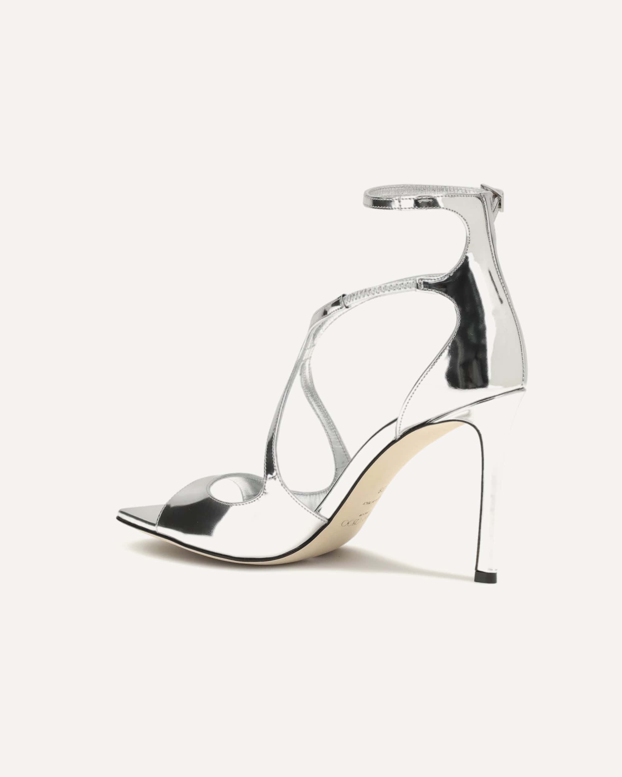 Jimmy Choo Azia 95 Metallic Leather Sandals