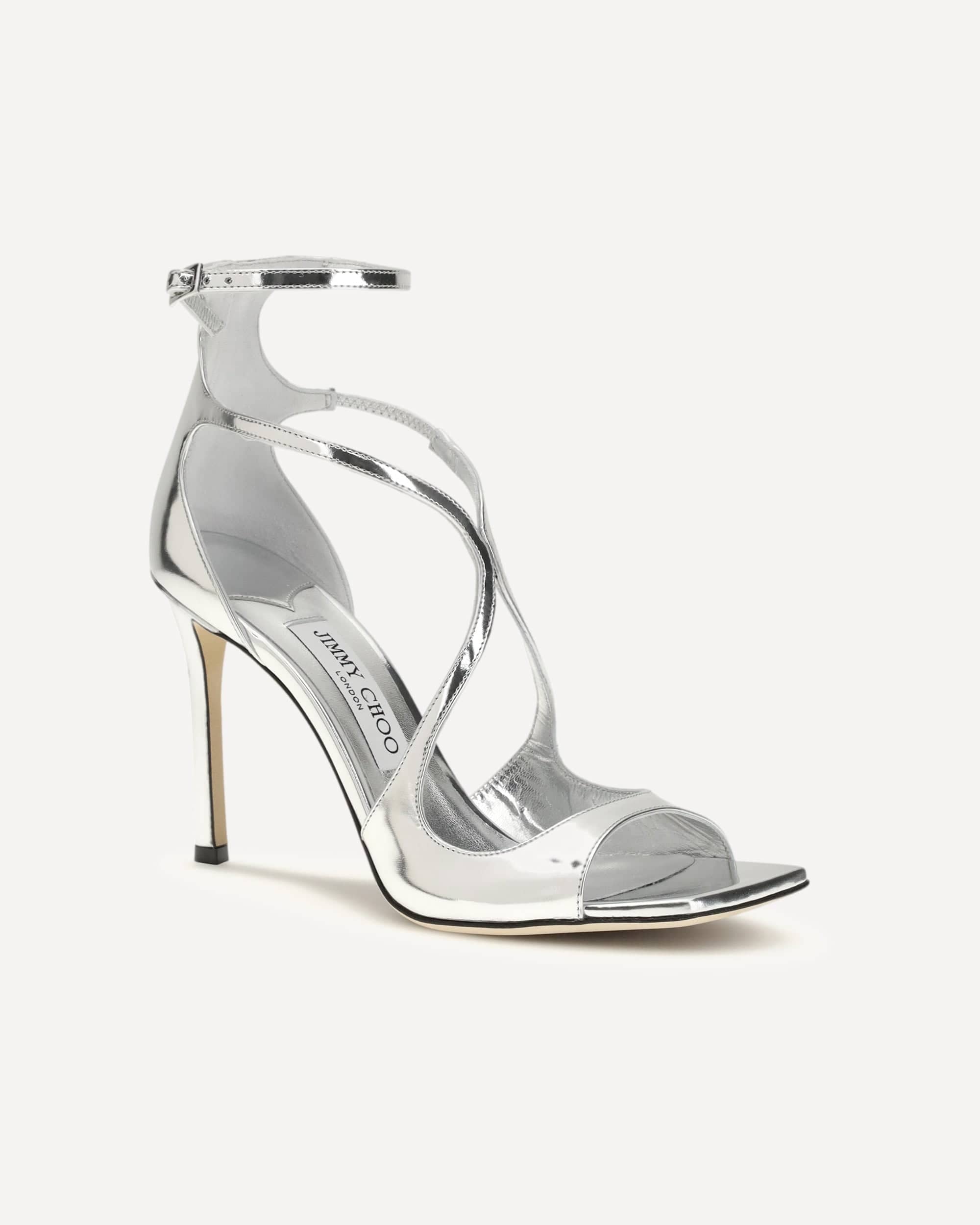 Jimmy Choo Azia 95 Metallic Leather Sandals - alternate view