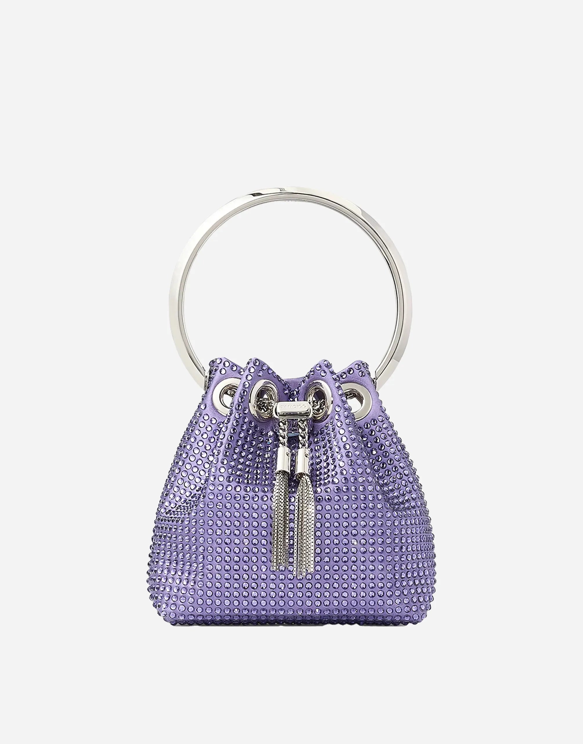 Jimmy Choo Bon Bon Micro Crystal-Embellished Satin Bucket Bag