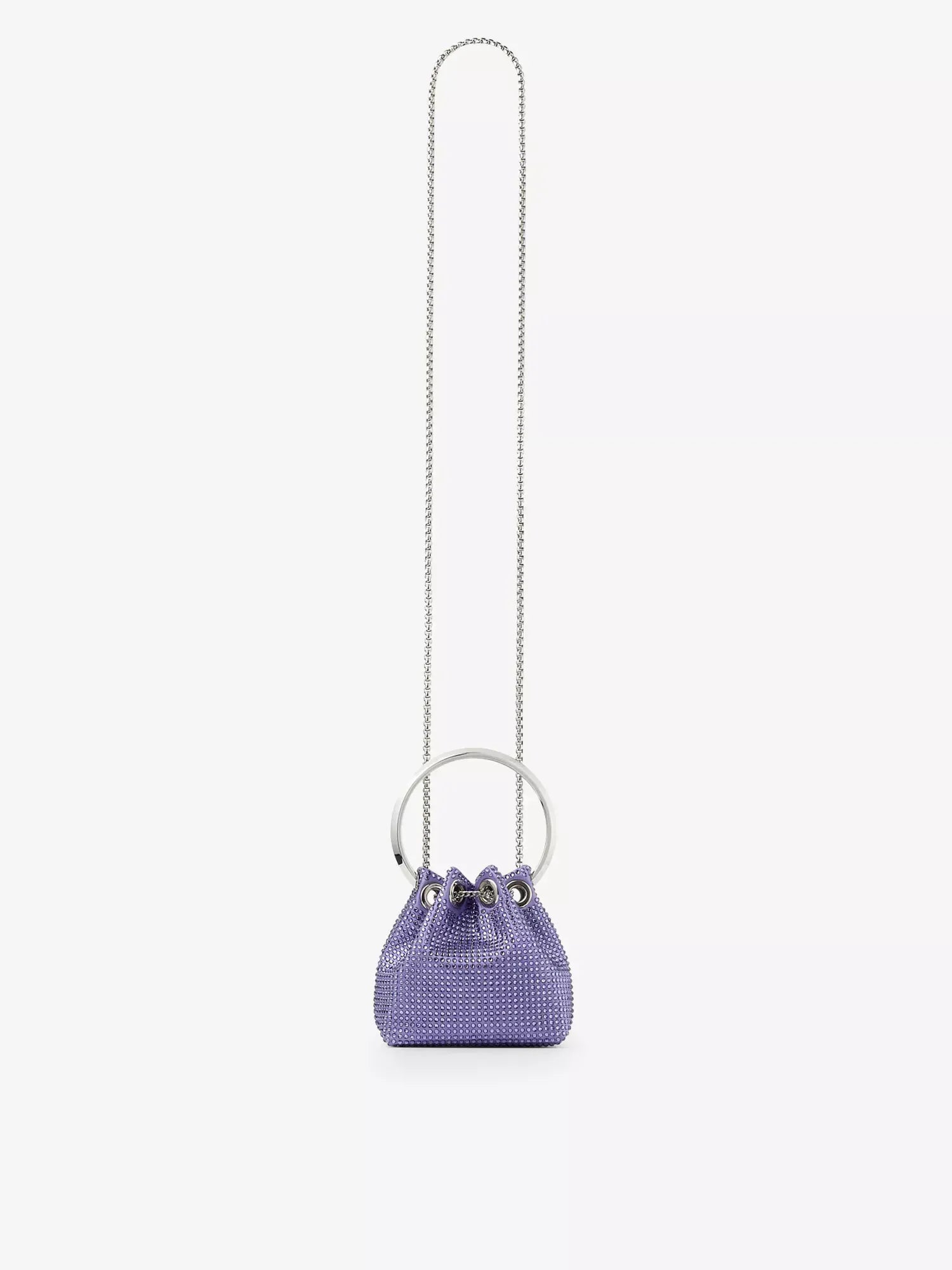 Jimmy Choo Bon Bon Micro Crystal-Embellished Satin Top-Handle Bag