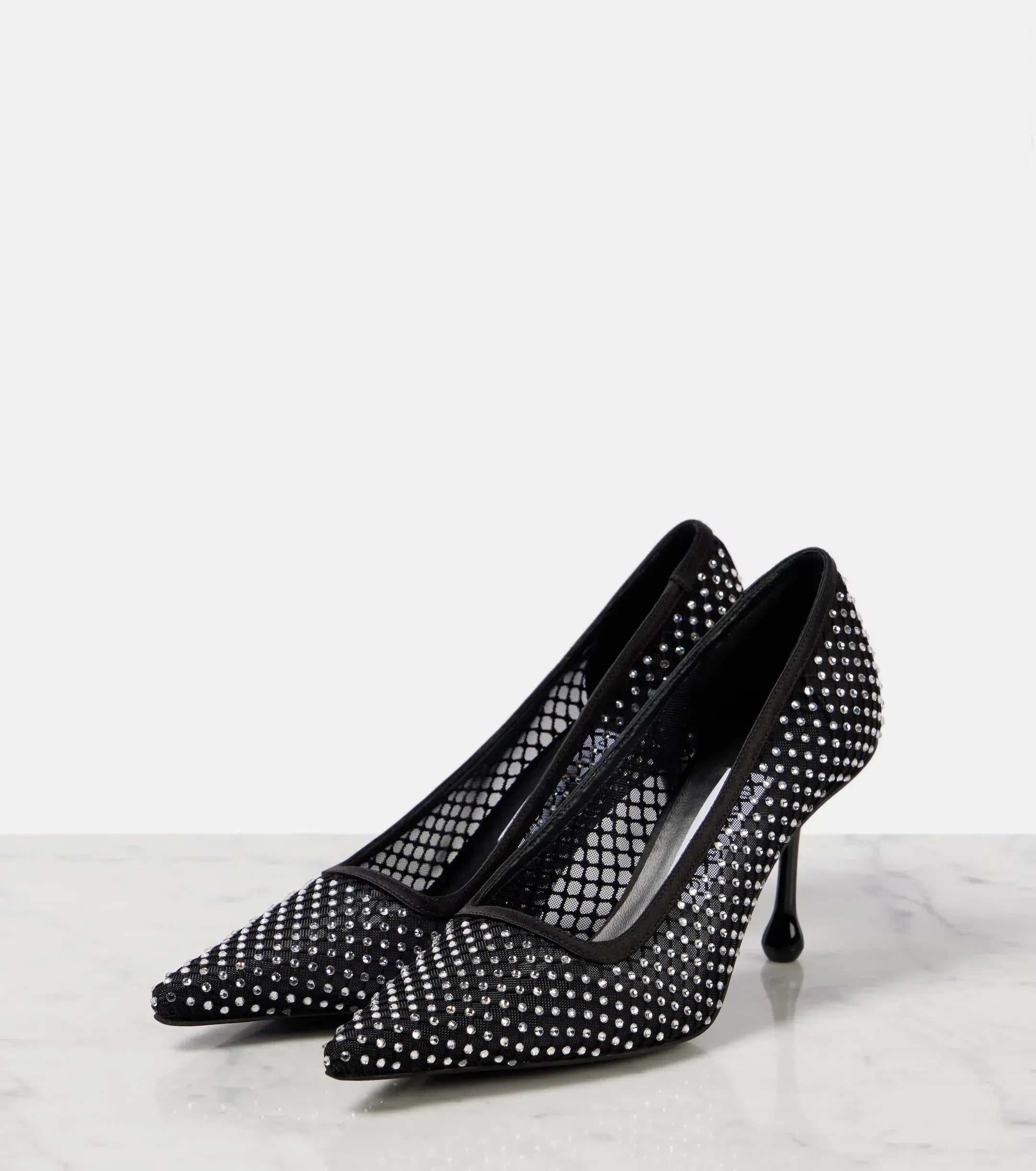 Jimmy Choo Ixia 80 Embellished Mesh Pumps