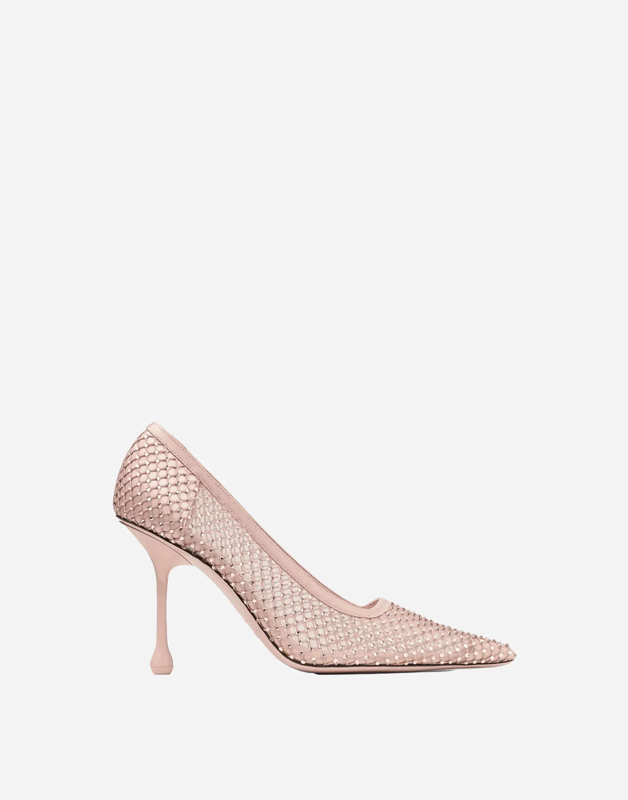 Jimmy Choo Ixia 95 Embellished Mesh Pumps